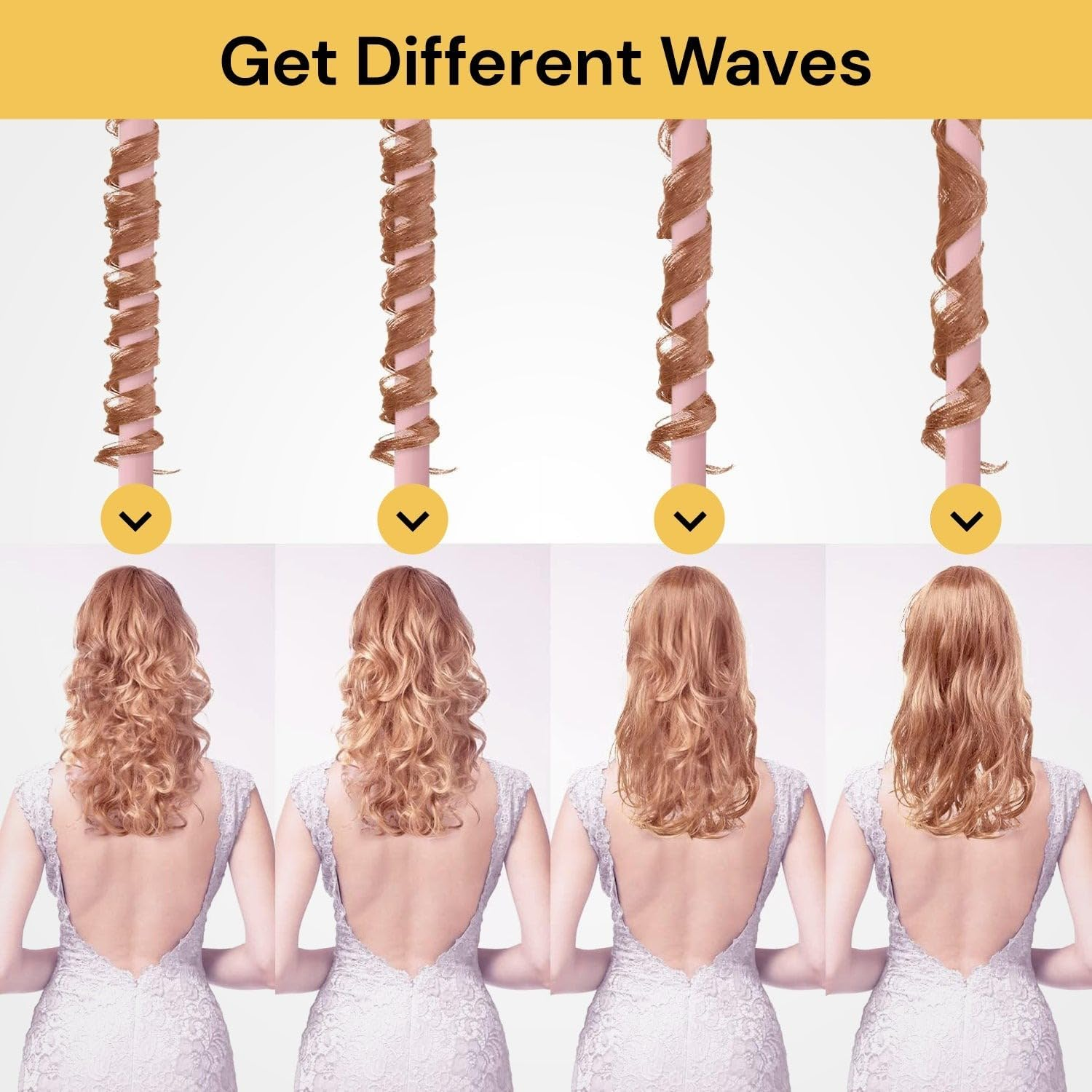 EZONEDEAL Heatless Curling Set, Overnight Hair Rollers for No-Heat Soft Curls, Rod with Hair Claw Clip, Natural Soft Wave DIY Styling Tool, Headband - Black image number 1