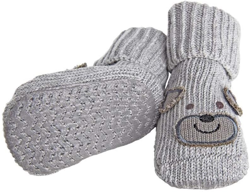 Playette Novelty Knitted Bootie Grey Puppy Socks image number 2