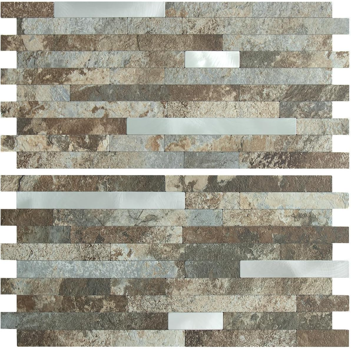 AULIGET 100-Piece Polished White Thick PVC Peel and Stick Backsplash, 3" X 6" Waterproof Subway Tile Peel and Stick Wall Tiles for Kitchen & Bathroom