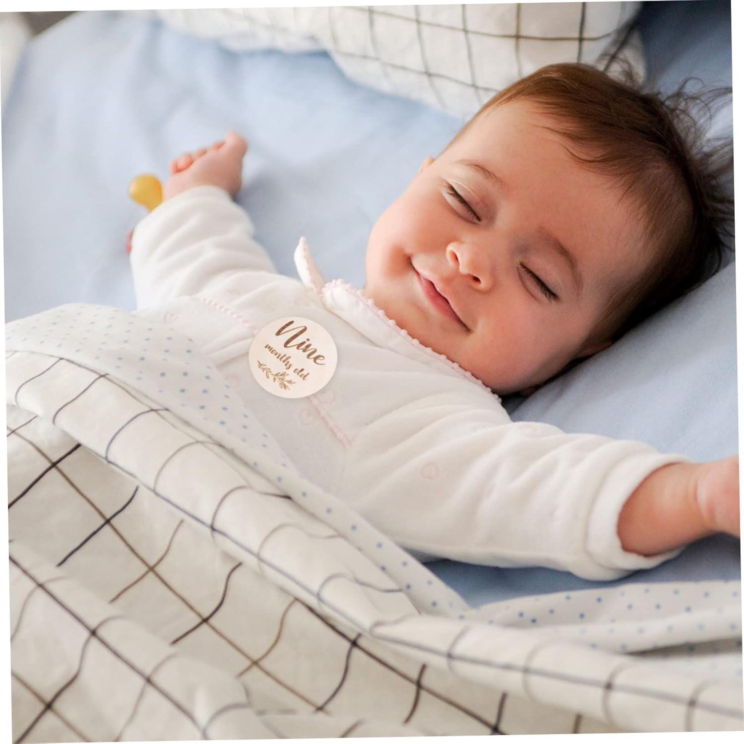 LIFKOME 6Pcs Wooden Cards Natural Monthly Mini Cards for Photography Prop for Newborn image number 2