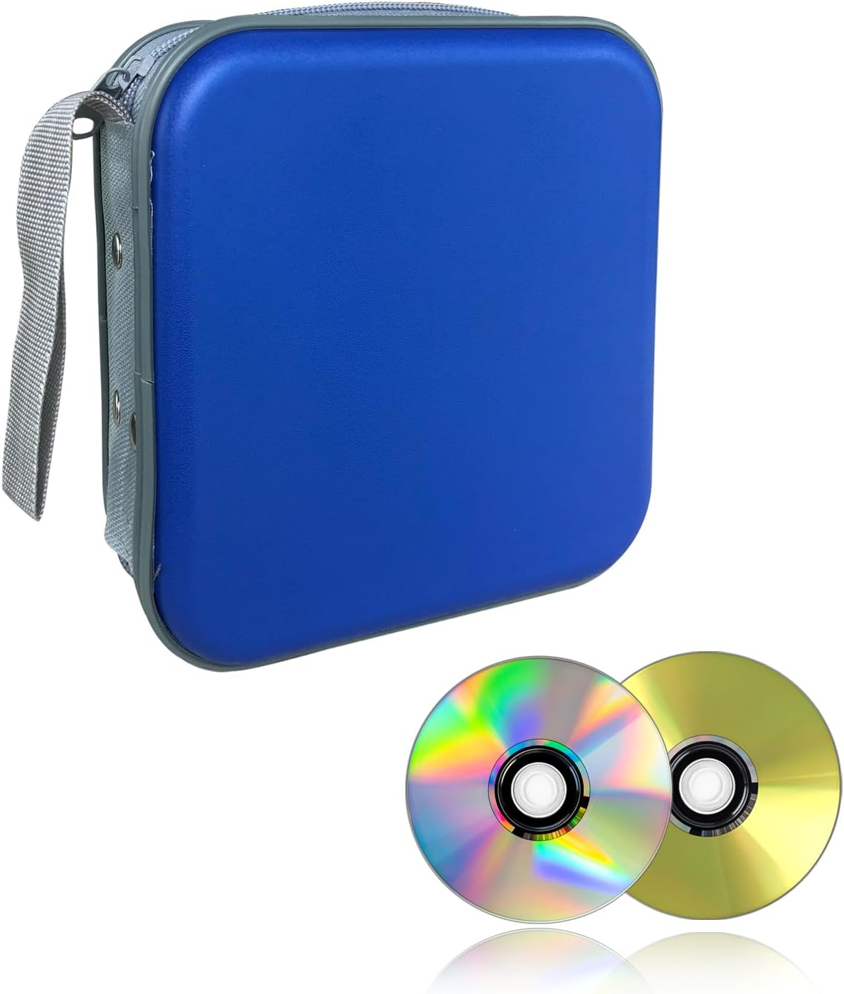 Augeny 48 Capacity CD Case, Portable DVD Hard Plastic Case Holder, Wallet Disc Storage Binder for Car, Home, Travel, Carrying Organizer, Universal Protective DVD Storage Zipper Box (Light Purple)