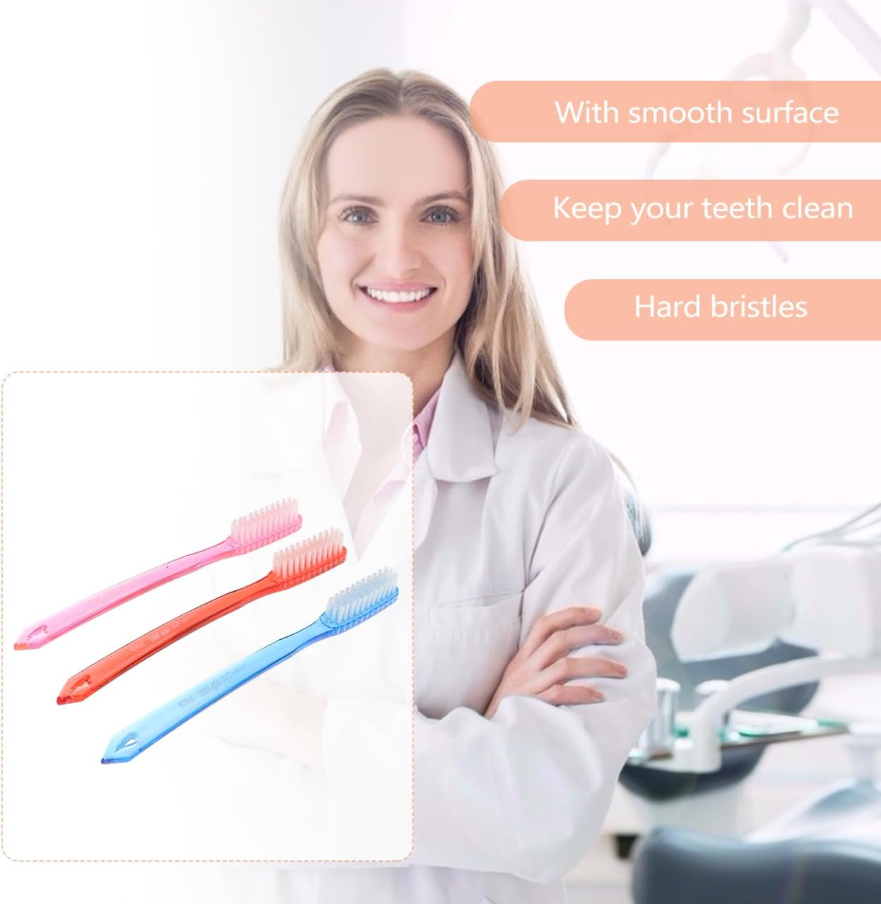 Mobestech Super Hard Toothbrush 6 Pack Adult Toothbrushes Firm Bristles for Effective Stain Cleaning Comfortable Grip for Daily and Travel Use image number 3
