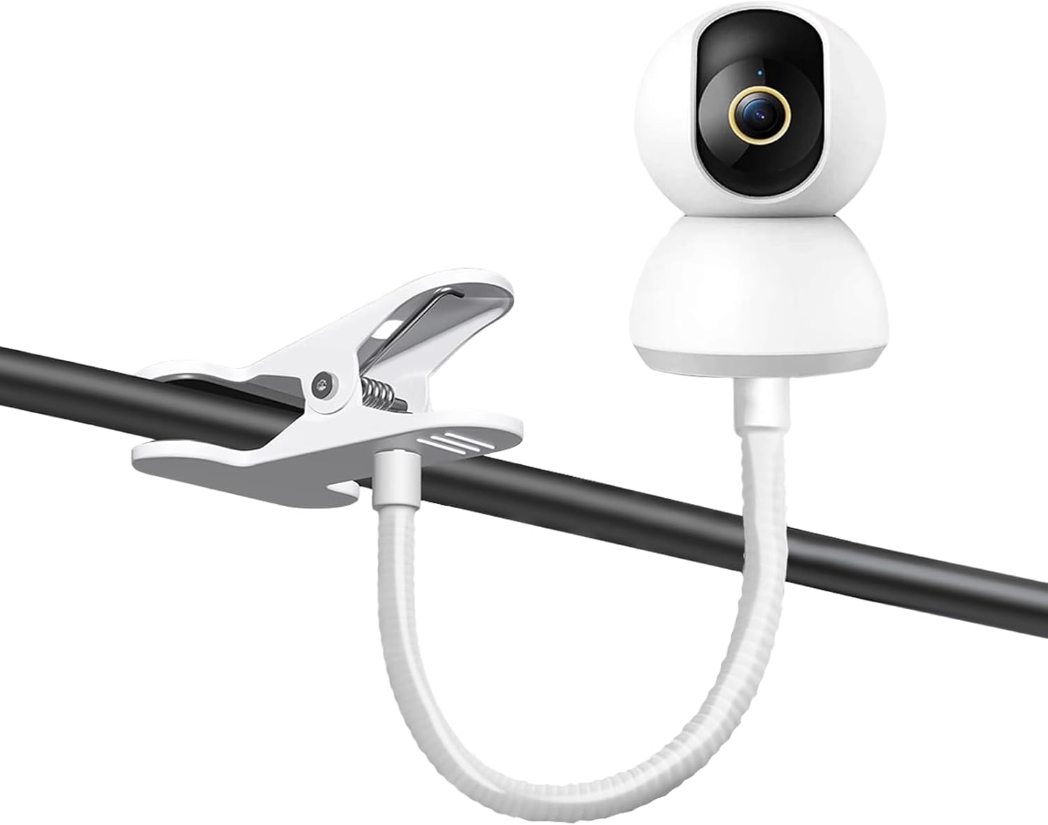 Universal Baby Monitor Holder-Flexible Gooseneck Arm Baby Monitor Clip Mount Stand with 1/4 Screw,No Drilling Required,Compatible with Arlo,Motorola,Vtech & Other Cameras(Clip on 0.3M) image number 5