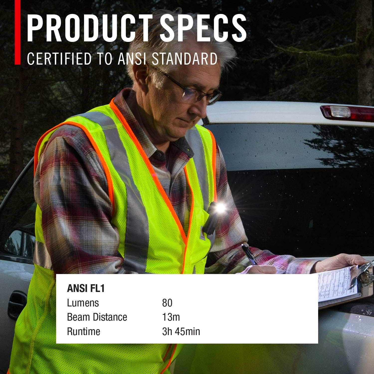 Coast HX4 80 Lumen Dual Color (White & Red) Magnetic LED Clip Light with Beam Rotation, Black image number 3