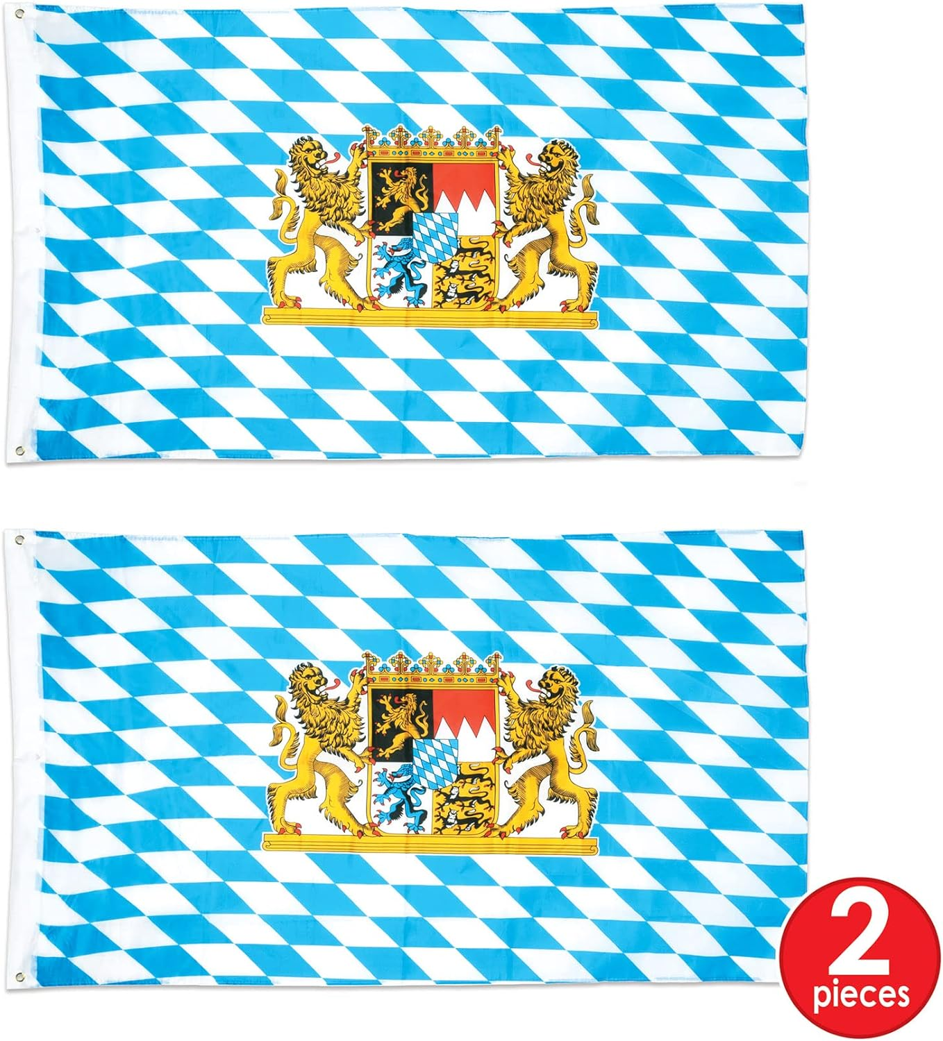 Beistle 53332, 2 Piece Bavarian Flags, 3' X 5' image number 2