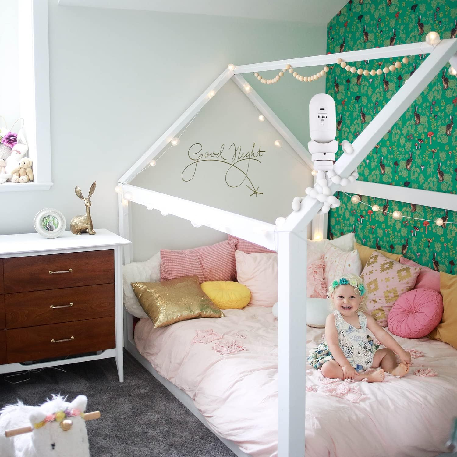 Flexible Tripod Baby Monitor Mount for Owlet Cam and Owlet Cam 2, Attach Your Baby Camera Wherever You like without Tools or Wall Damage - White image number 6