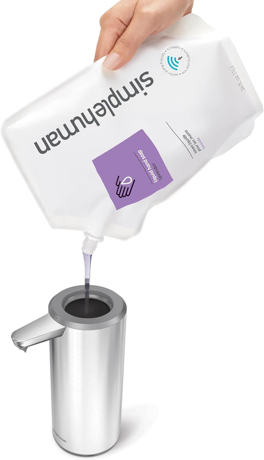 Simplehuman 9 Oz. Touch-Free Automatic Rechargeable Sensor Pump, Brushed Stainless Steel, 2024 Model image number 4