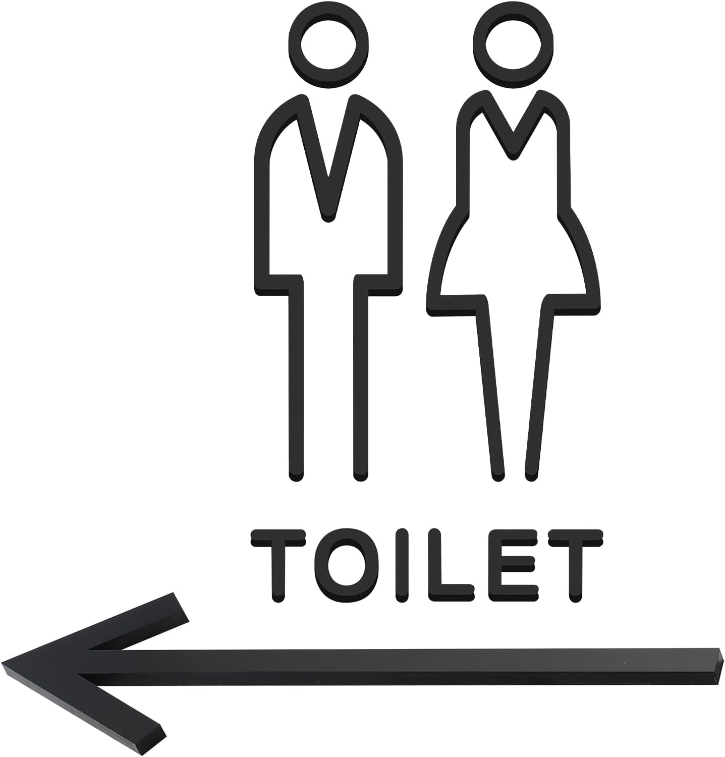 VOSSOT Self-Adhesive Toilet Sign Set of 4 - Guest Sticker, Door Sign, Ideal Decoration for Indoor and Outdoor Use (Gold)