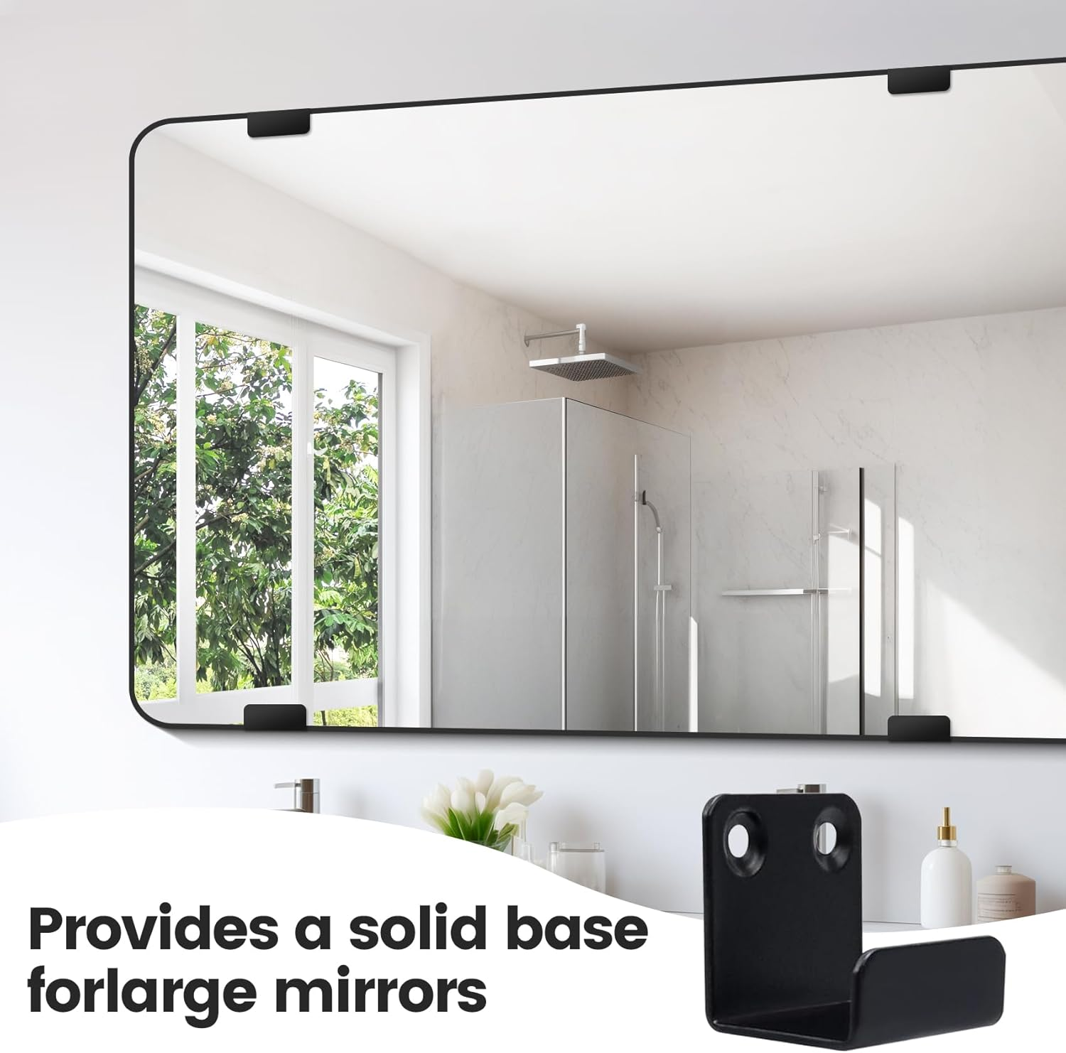 Coshar 10Pcs Tile Display Wall Hanger Thicken Stainless Steel Flat J Hook Hanger Billboard Hook Fastener - Black (Inner Width 25Mm) image number 4