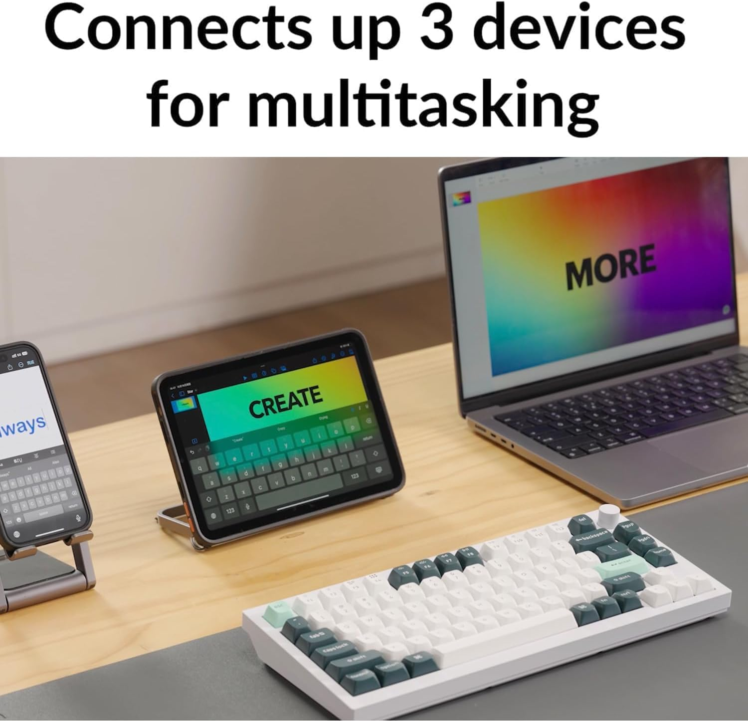 Keychron Q1 HE QMK Wireless Custom Mechanical Keyboard with Knob, 2.4 Ghz/Bluetooth/Wired 75% Layout Hot-Swappable Programmable RGB Backlit Gateron Magnetic Switches for Mac Windows, Shell White