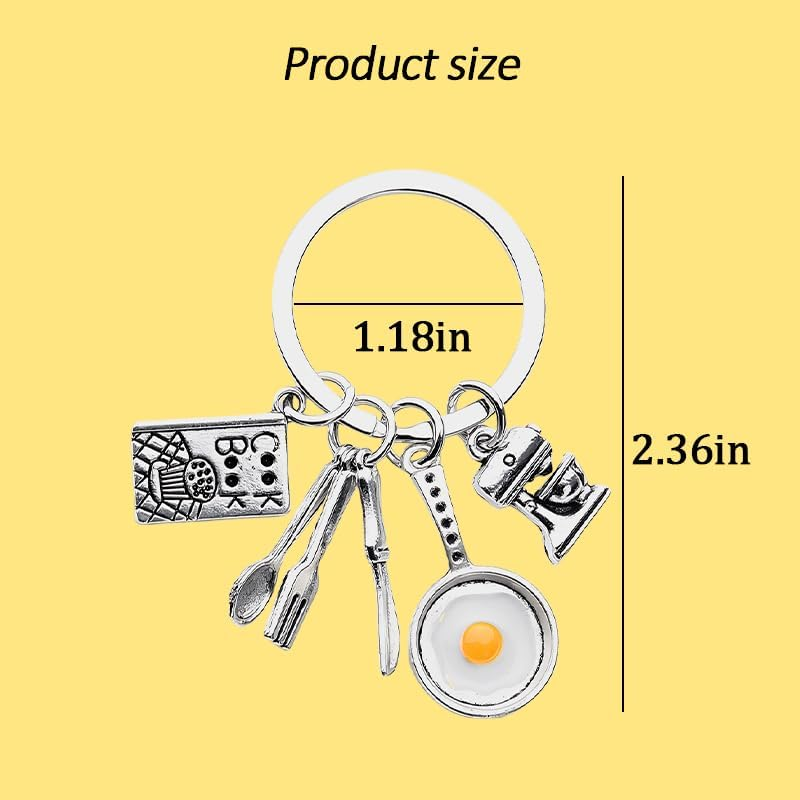 Chef Keychain Accessories Food Cooking Gifts for Women Men Chef Birthday Gifts for Mom Dad Cook Lover Gifts Keychain for Bag Accessories Charms for Handbags Car Key Chain for Backpacks Bake Keychains