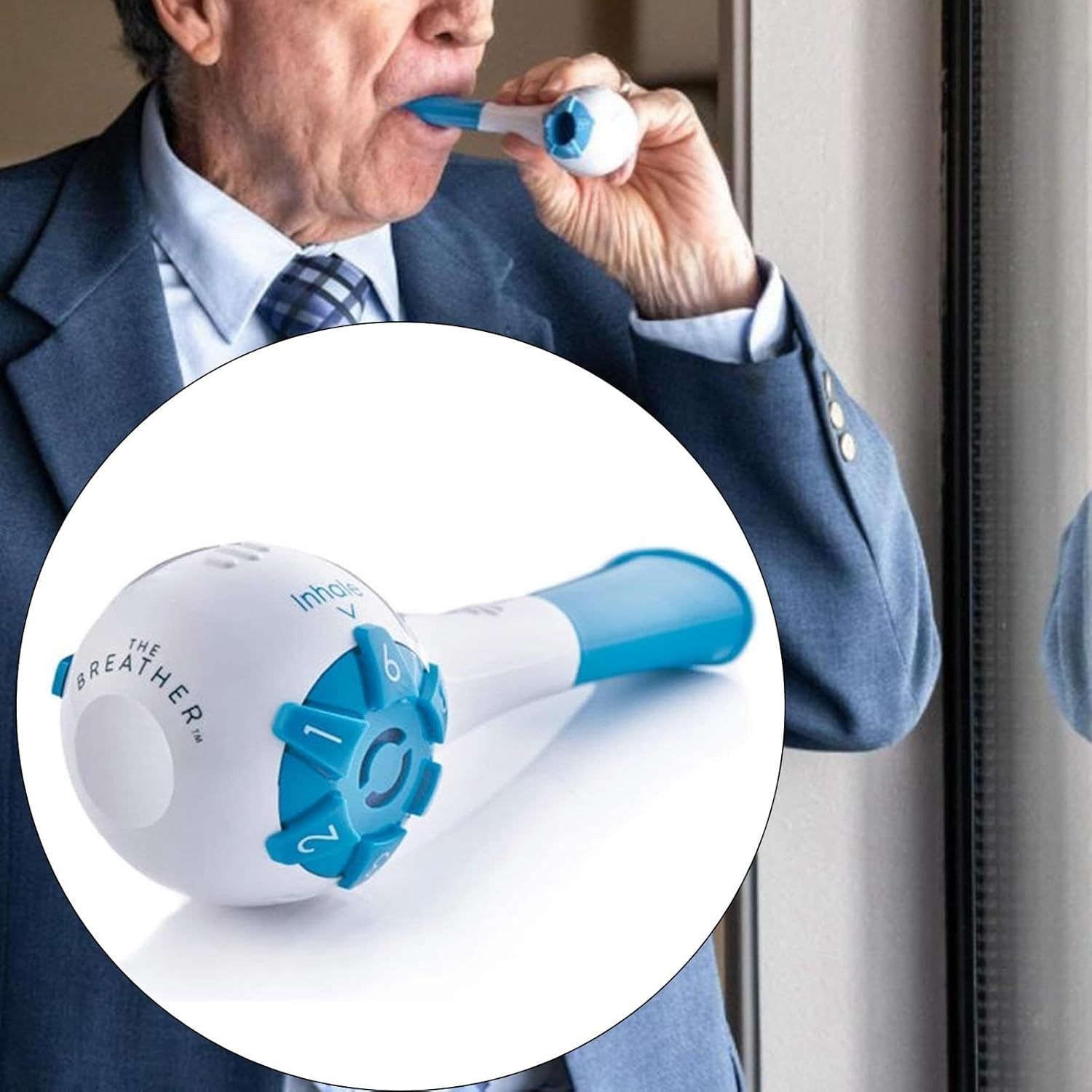 Lung Exercise Device Exerciser Natural Breathing Trainer Adjustable Red 13 X 5 X 5 Cm image number 3