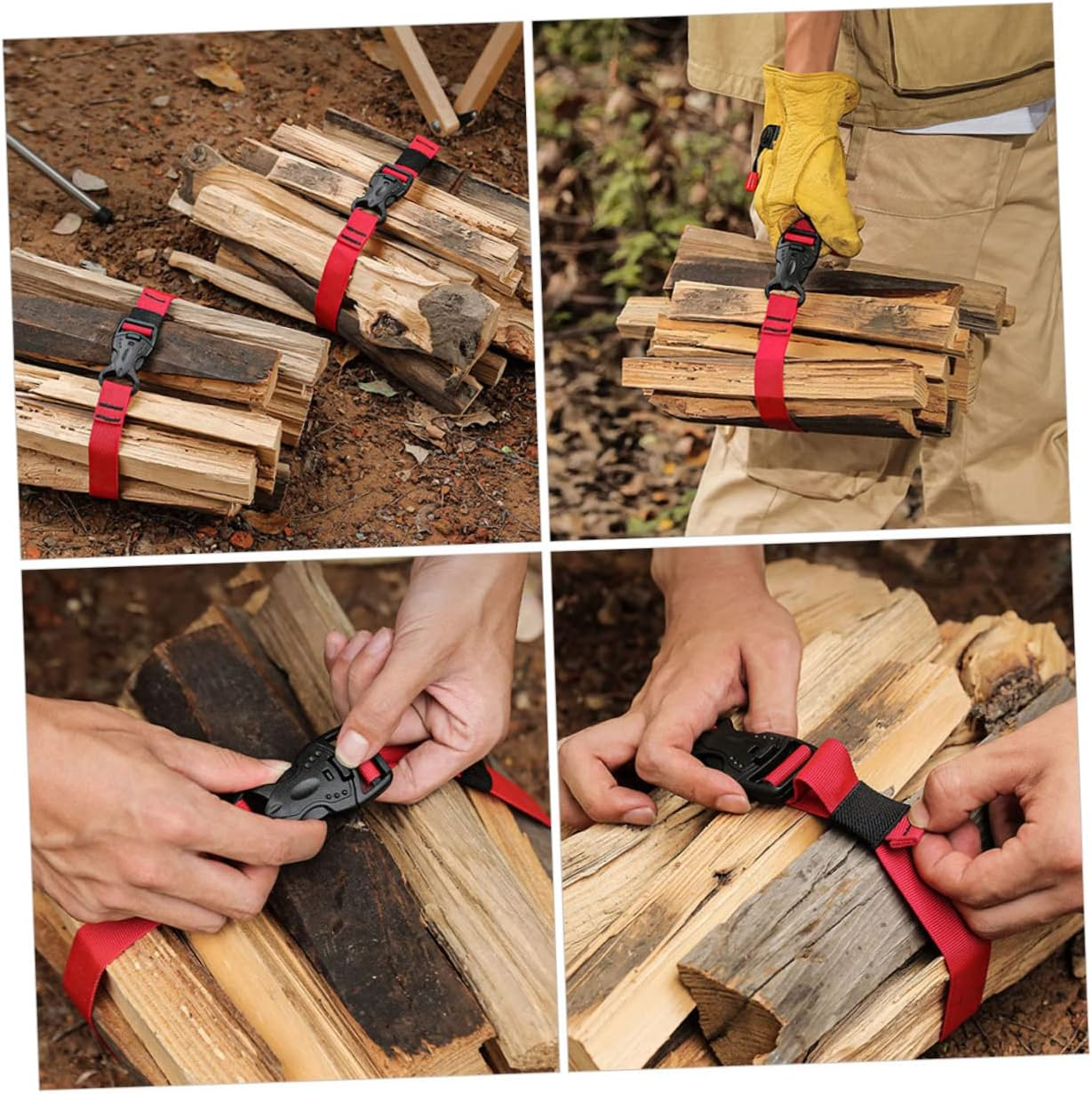 BESPORTBLE 2Pcs Outdoor Nylon Luggage Fixing Straps with Buckle Quick Release Camping Packing Belts 1.5M Sturdy Bundling Straps for Travel and Hiking Gear image number 4