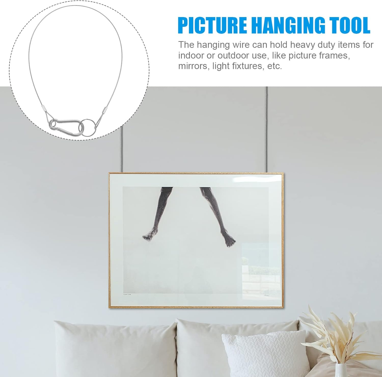 TEHAUX Lanyard Safety Rope Stainless Steel Wire Cable Tether 42 Inch Outdoor Security Strap for Shade Sails Dog Runs Camping Accessories image number 6