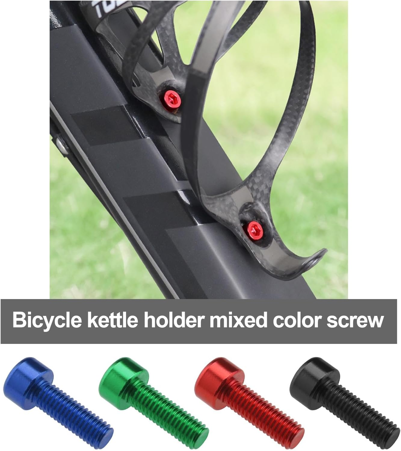 Emsea 8Pcs Water Bottle Cage Bolts Aluminium Alloy Bicycle Water Bottle Holder Screws Fit for Most Bicycle Multicoloured Water Bottle Cage Screws