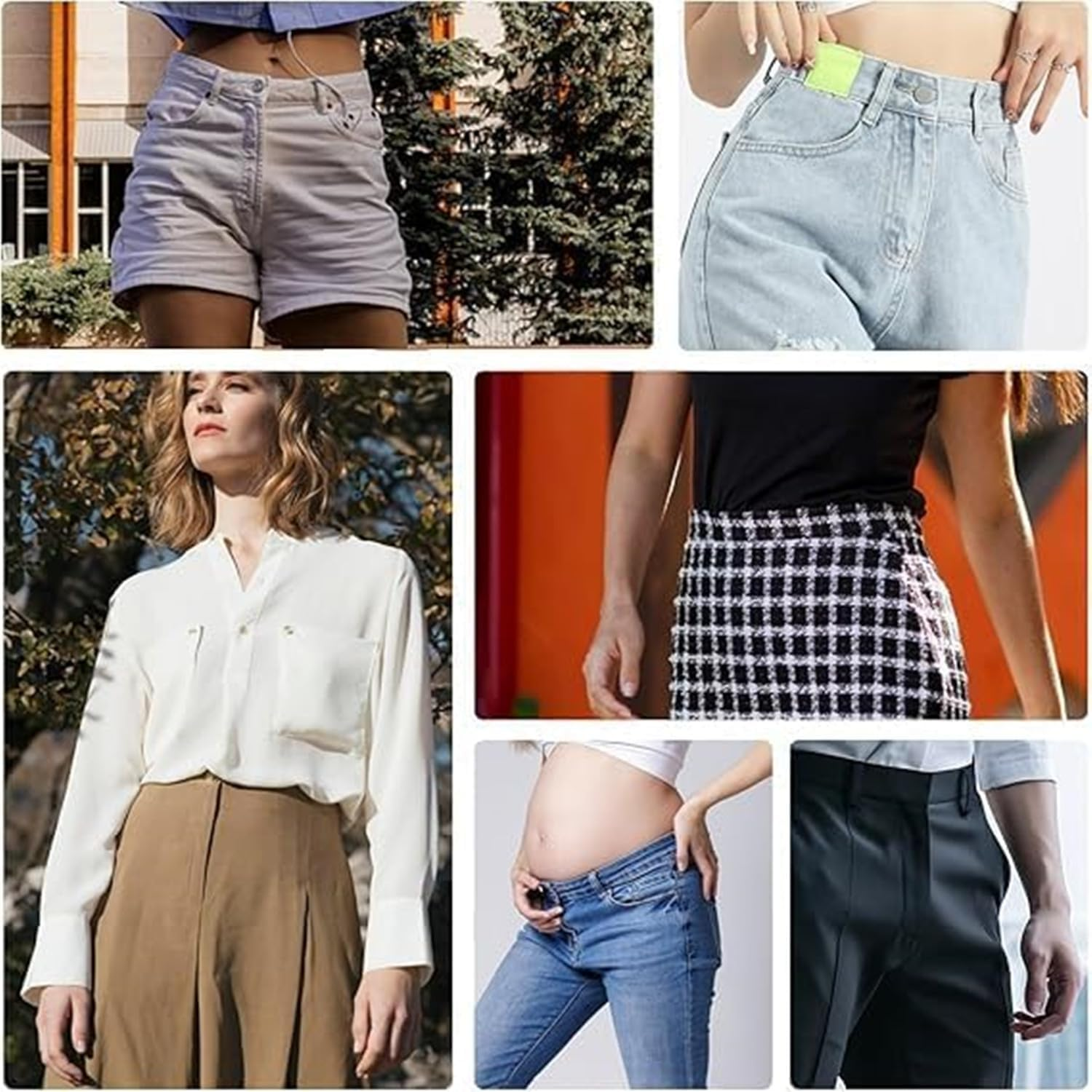 Kids Waist Adjuster Jean Pants Tightener for Waist Button Clips Suitable for Both Men and Women (White) image number 1