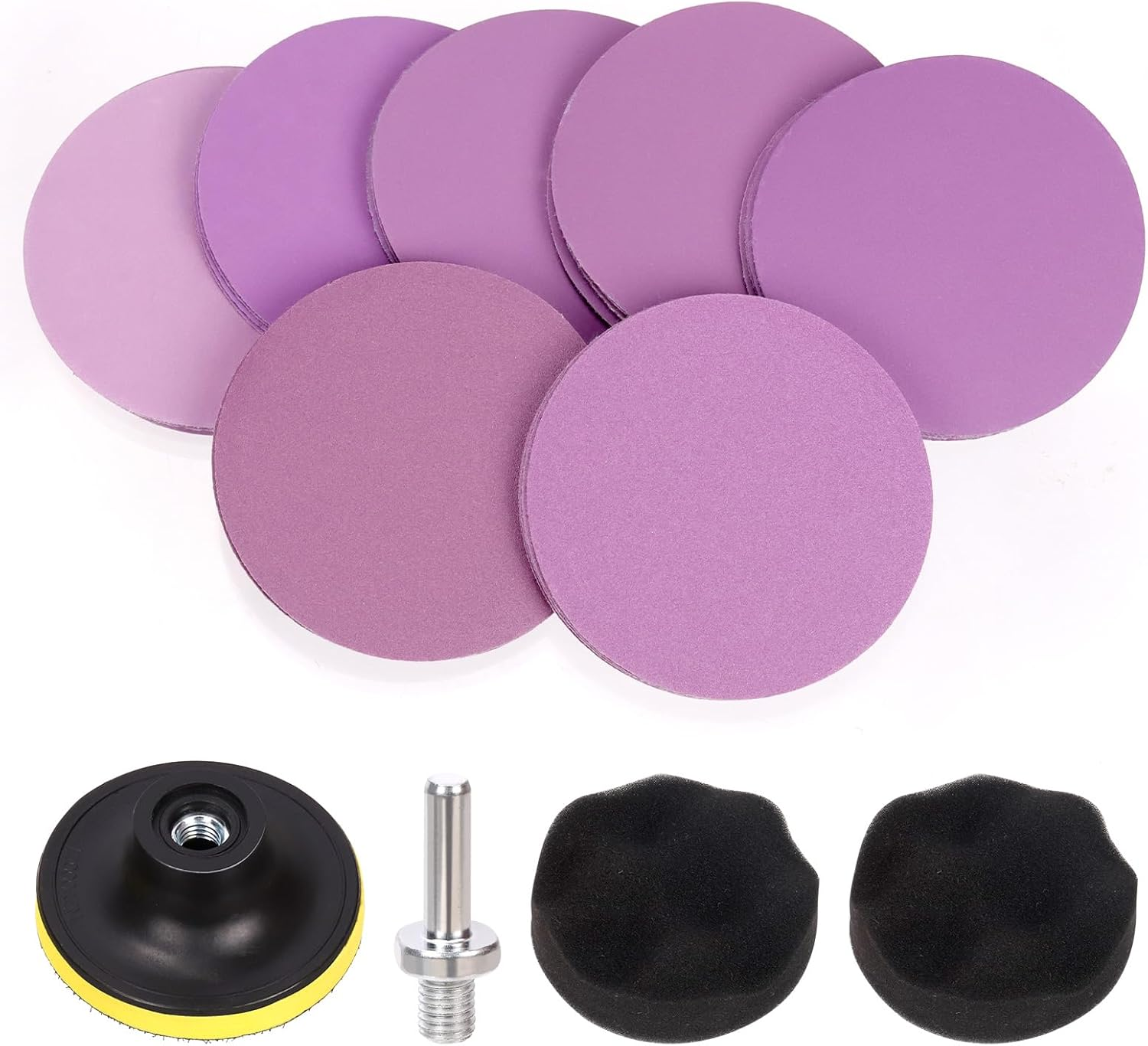 31Pcs 3 Inch/75Mm Car Headlight Restoration Kit, Heavy Duty Car Headlights Polishing Sanding Discs, Headlights Lens Cleaner and Restorer with Scouring Pads for Automotive DIY Polishing image number 4