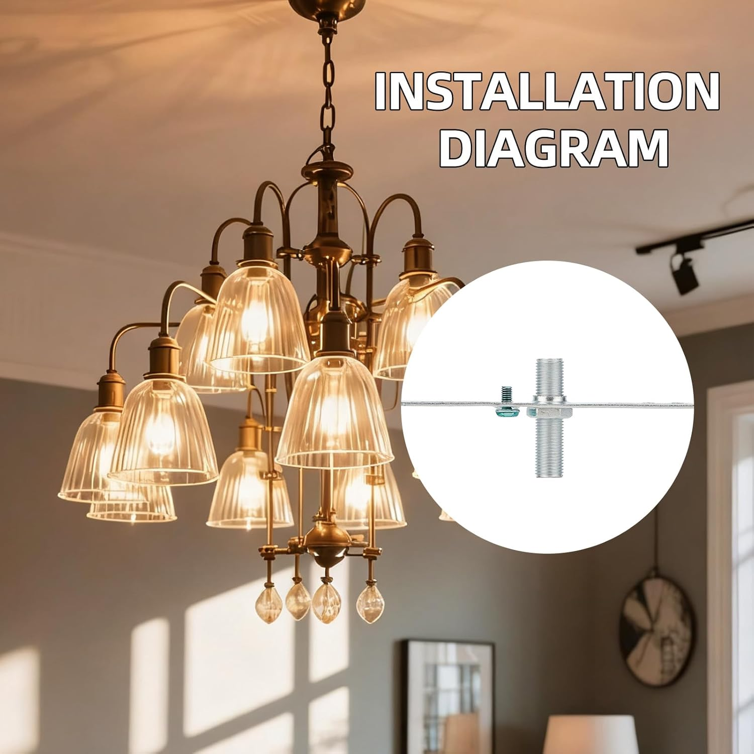 NICENEEDED Set of 4 4 Inch Light Mounting Bracket Kit Crossbar Kit for Ceiling Lighting Fixtures Universal Light Cross Beam Mounting Bracket image number 1