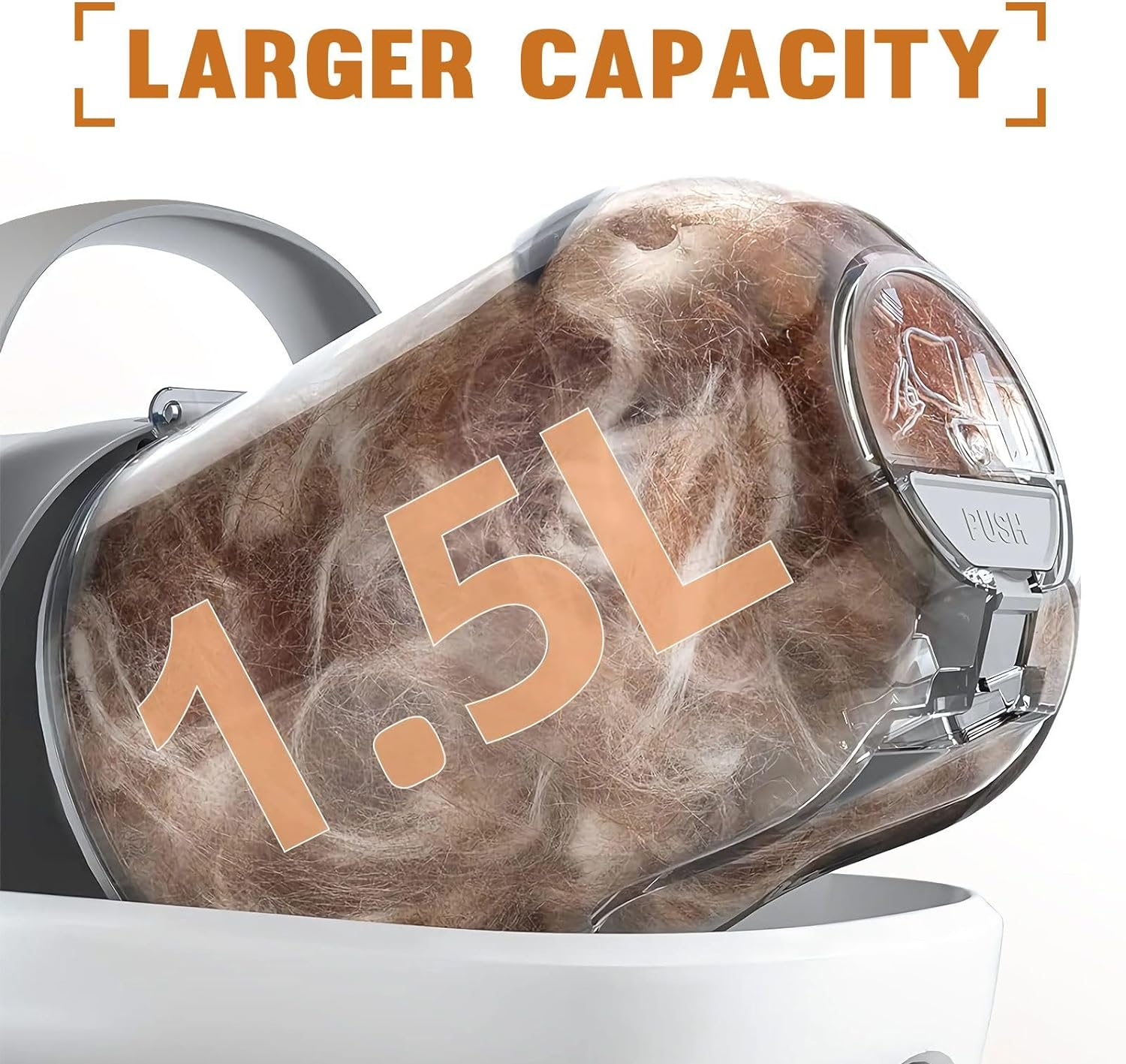 Pet Scene Pet Grooming Kit 1.5L with Bag, 7In1 Vacuum Grooming Dog Clipper Vacuum Cleaner Slicker Trimmer Remover Deshedding Brush Cat Hair Groomer image number 4