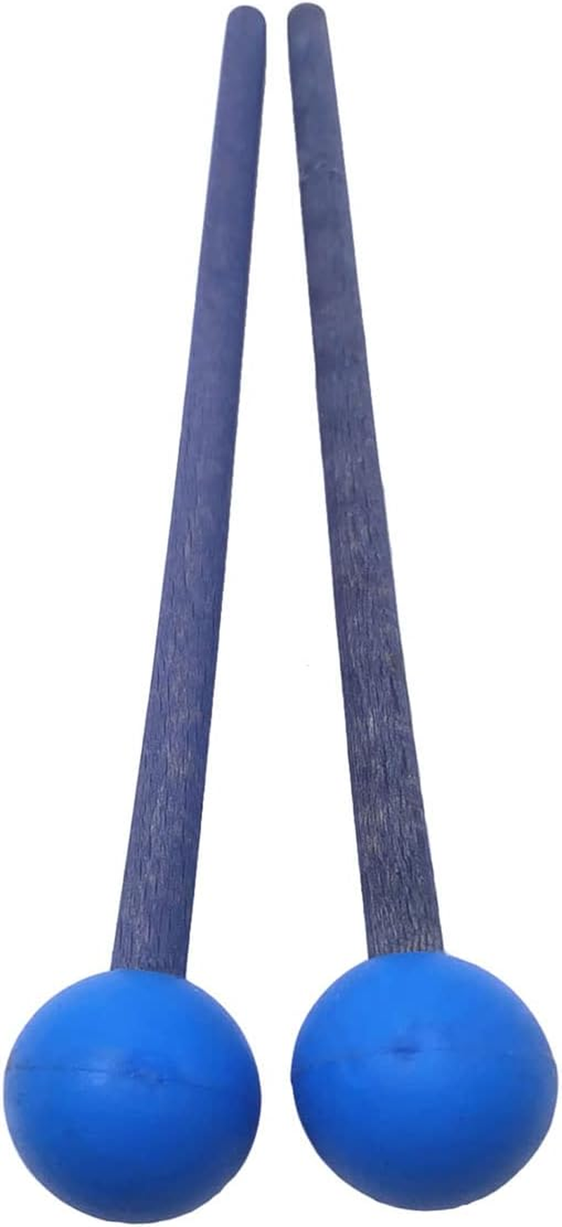 1 Pair 7.5 Inch Long Rubber Xylophone Mallets Tongue Drum Mallets Percussion Sticks Hammer with Wooden Handle Music Instrument Accessory (Blue)