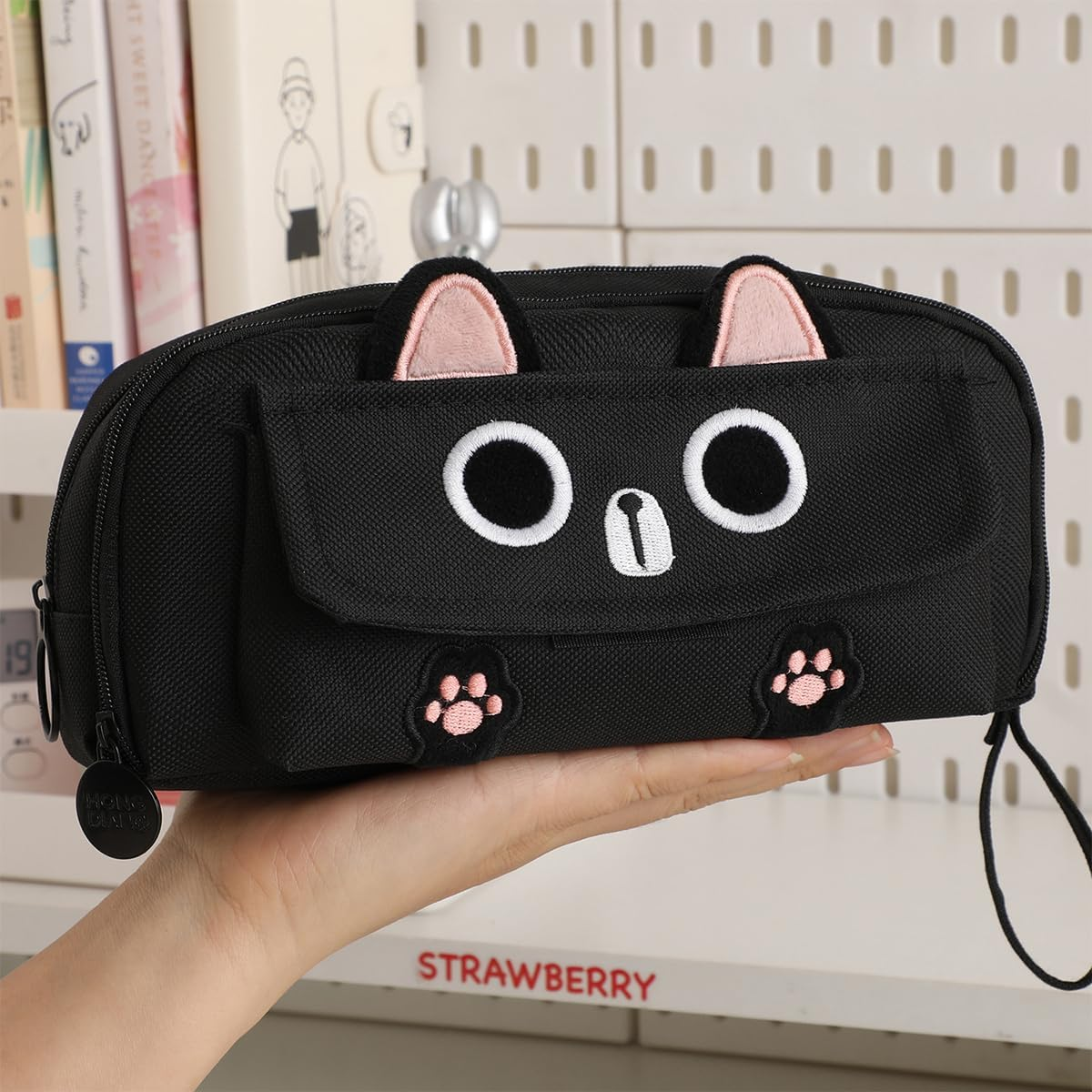 AIMALL Style Pencil Case for Boys & Girls - Multi-Function, Large Capacity, Simple Embroidered Design for Middle & High School Students, 8.26X4.33X3.14 Inches image number 1