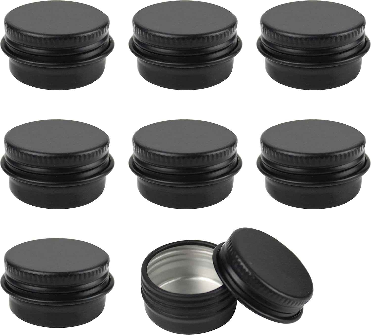 60 Pcs Mini 5G Silver Aluminum Cosmetic Sample Tins Jars Empty Portable Refillable Containers with Screw Lid for Small Sample Jewelry Lip Balm Candles