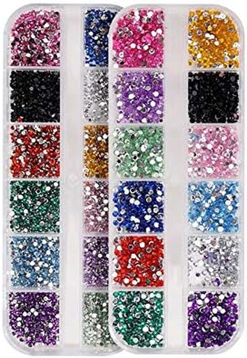 Nail Rhinestones with Dotting Pen Flat Bottom round Colorful Glitters with Hard Case DIY Nail Art Decorations 1.5Mm 2.0Mm Zhengpingpai image number 2