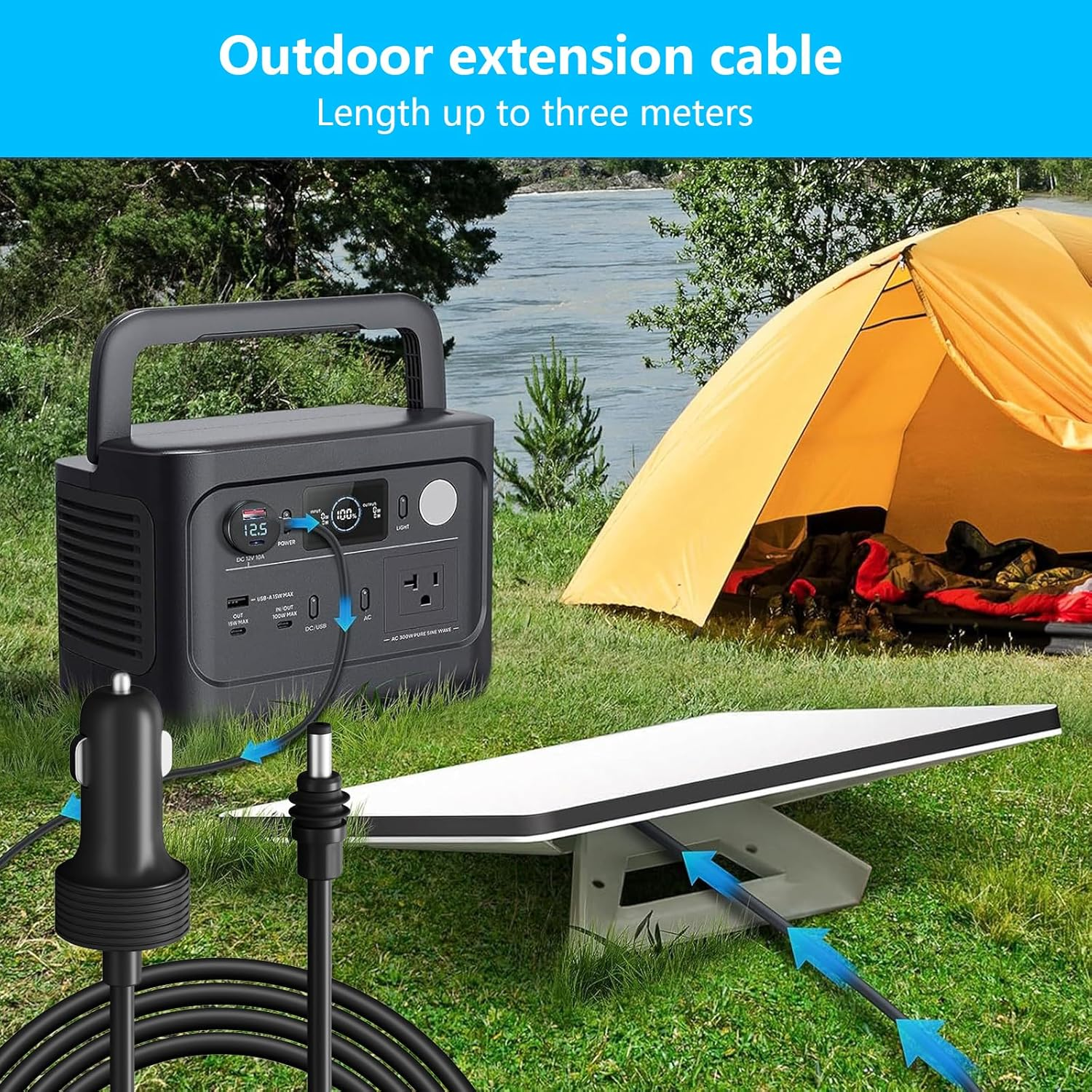 MAEZOE Starlink Mini 12V Adapter Car Charger, 3M/10FT Power Cable for Mini Starlink with Cigarette Lighter Plug Adapter, Heavy Duty 16AWG Waterproof DC Power Cord for Trucks and Cars image number 2