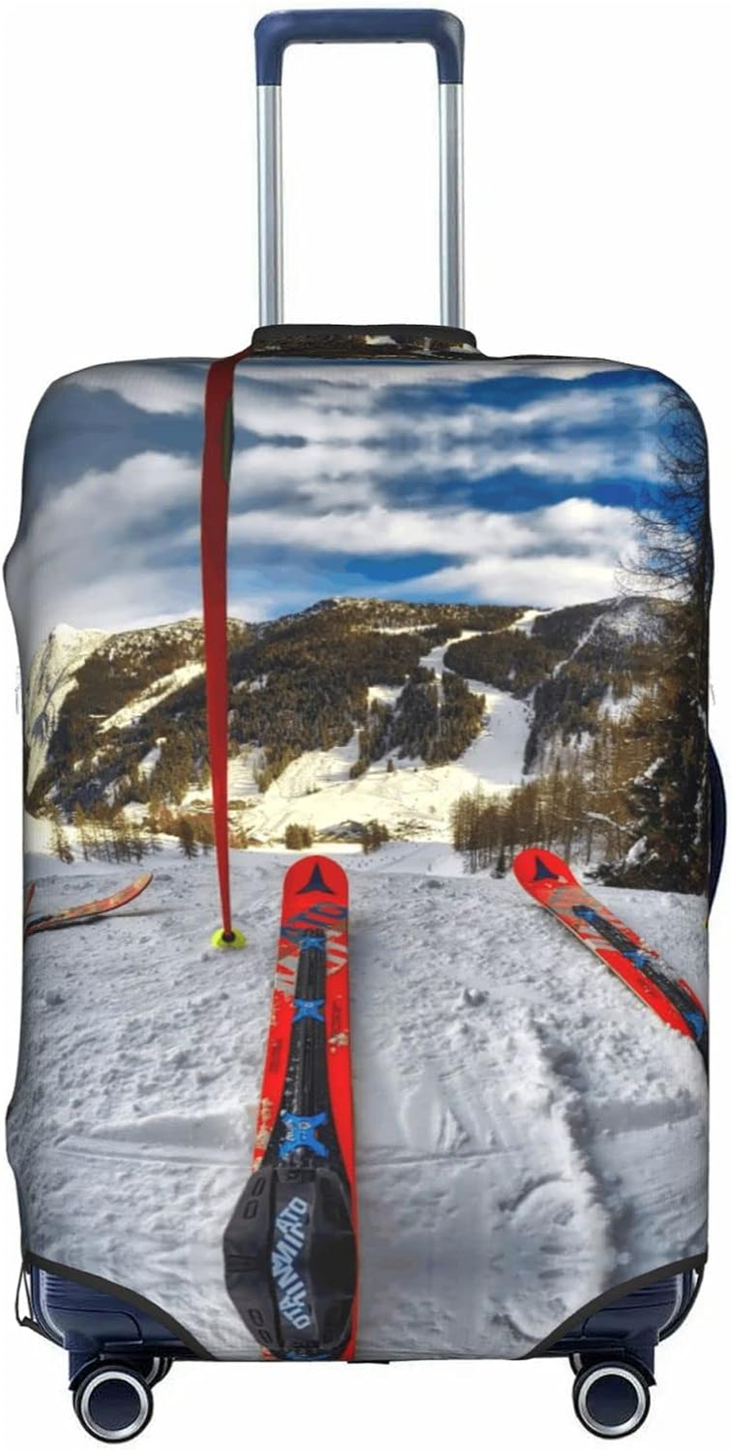 Winter Skiing Luggage Cover Washable Suitcase Protector Anti-Scratch Suitcase Cover Fits 18-32 Inch Luggage
