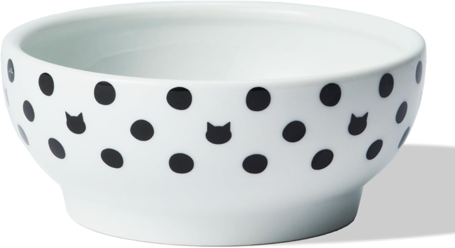 Necoichi Happy Dining Stemless Food Bowl for Cats, Polka Dot image number 1