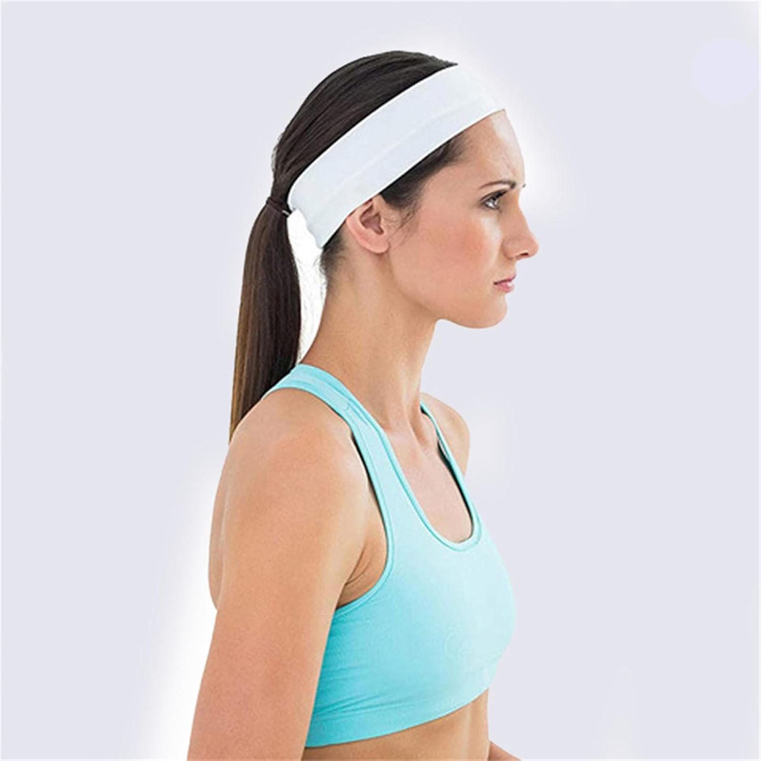 Solid Colour High Stretch Sports Hair Bands Yoga Hair Bands Wide Edge Headbands 12 Colours image number 6