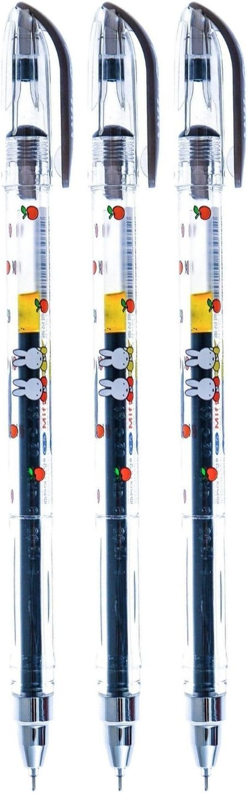 Dong-A Miffy Gel Ink Roller Ball Pens, 0.5Mm, Pack of 3 (Black)