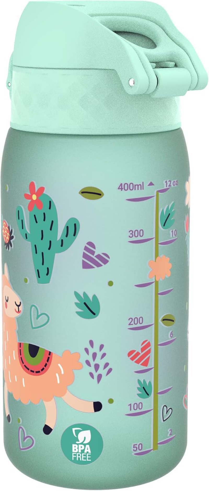 Ion8 Leak-Proof Water Bottle for Kids, Bpa-Free, Llamas, 350 Ml (12 Oz) image number 2