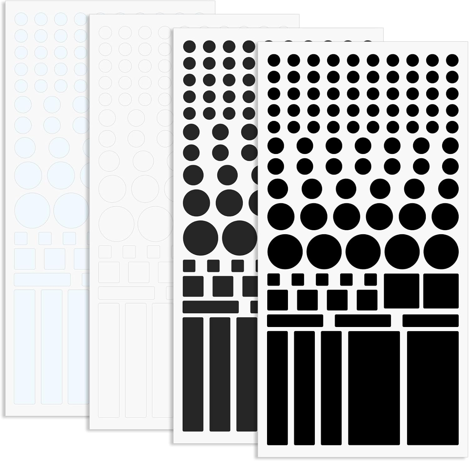 400 Pcs LED Light Blackout Dimming Stickers, LED Filters Dimming Sheets Full & Half Shading 100 Shapes, Shading for TV Bedroom Fans Air Conditioners Routers Clocks Electrical Appliances(Black White) image number 4