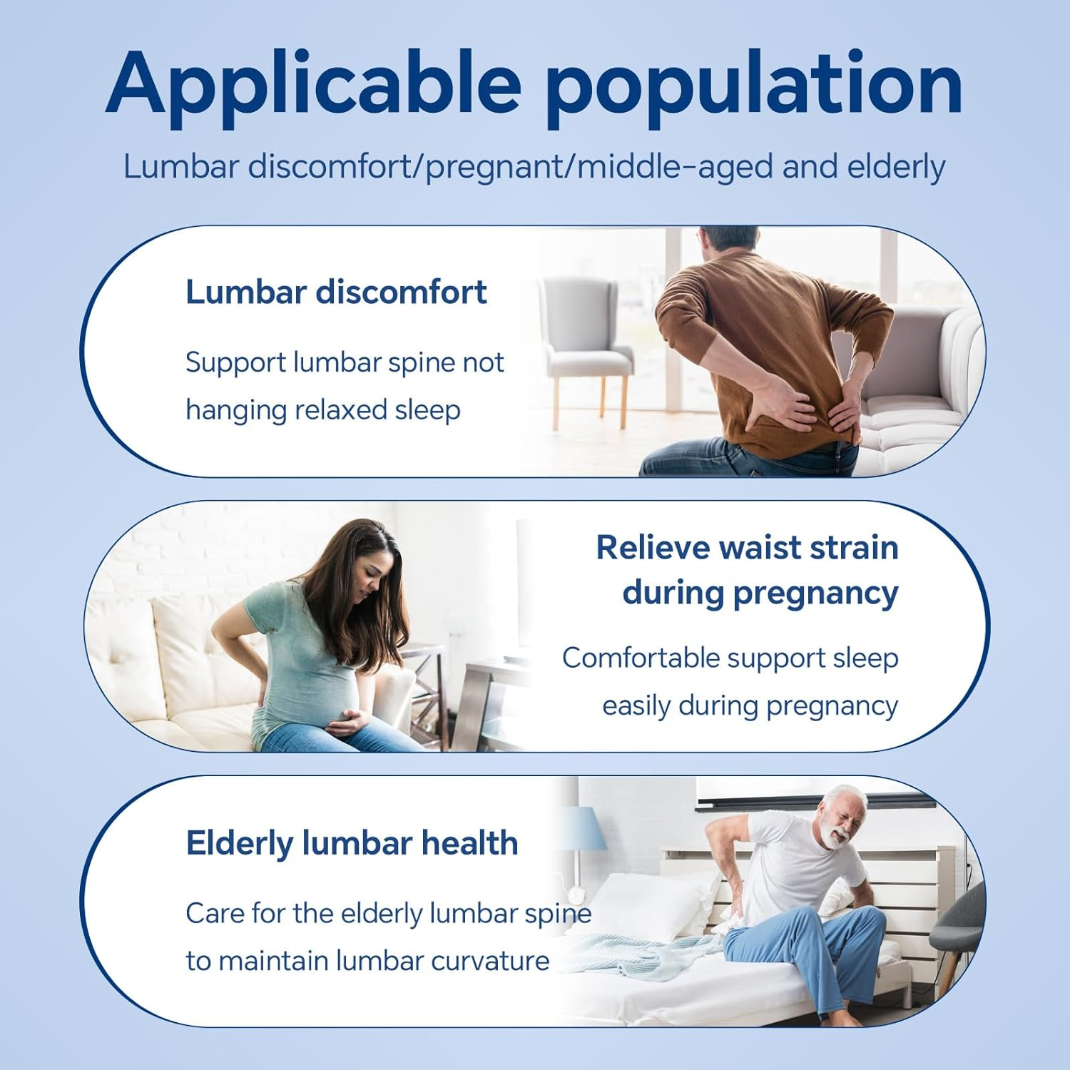 DAWNTREES Adjustable Lumbar Support Pillow,Ice Cotton Lumbar Pillow for Sleeping Back Support Pillow for Lower Back Pain Relief, Back Pillow for Sleeping, Lumbar Support Pillow for Bed image number 2