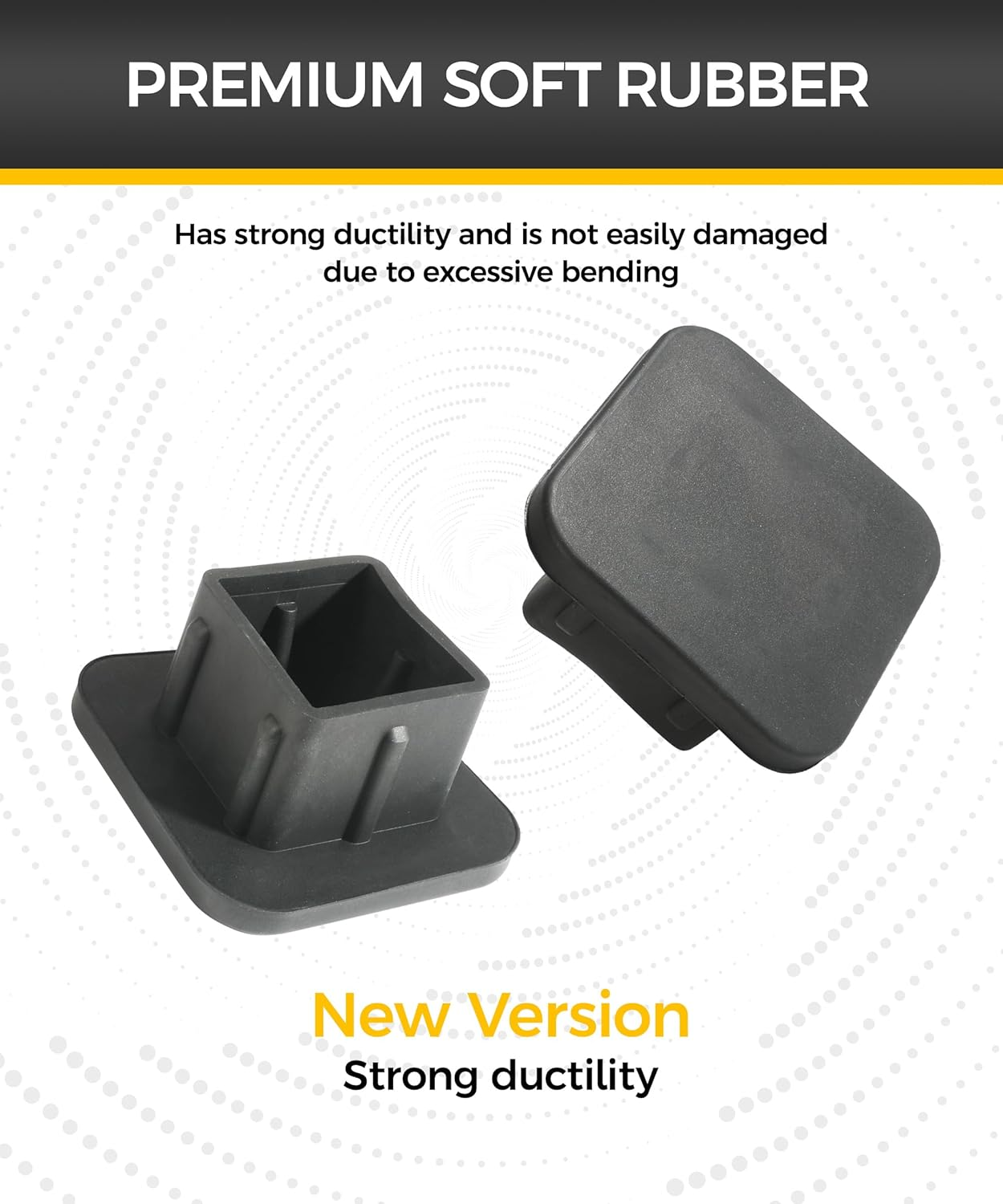 Hitch Cover,Car Accessories Trailer Hitch Covers,Tow Hitch Covers,2 Inch Receiver Hitch Cover,Rubber Heavy Duty Trailer Hitch Tube Cover Plug,Suitable for Most Cars Trucks ATV (Black) image number 2