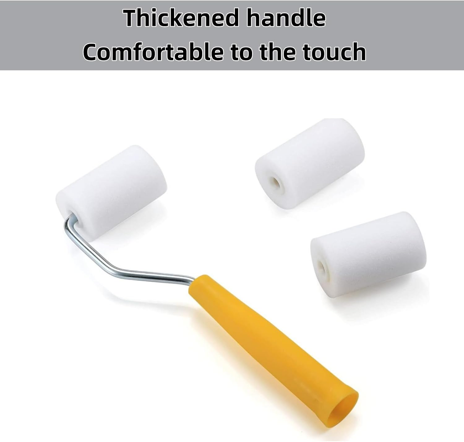 6 Piece Foam Touch-Up Paint Roller Set,Mini Paint Roller Set,For Touch-Up Painting,Washable and Reusable Mini Rollers,Suitable for Walls,Doors, Cabinets,And Balcony Railings,Home Decoration image number 3