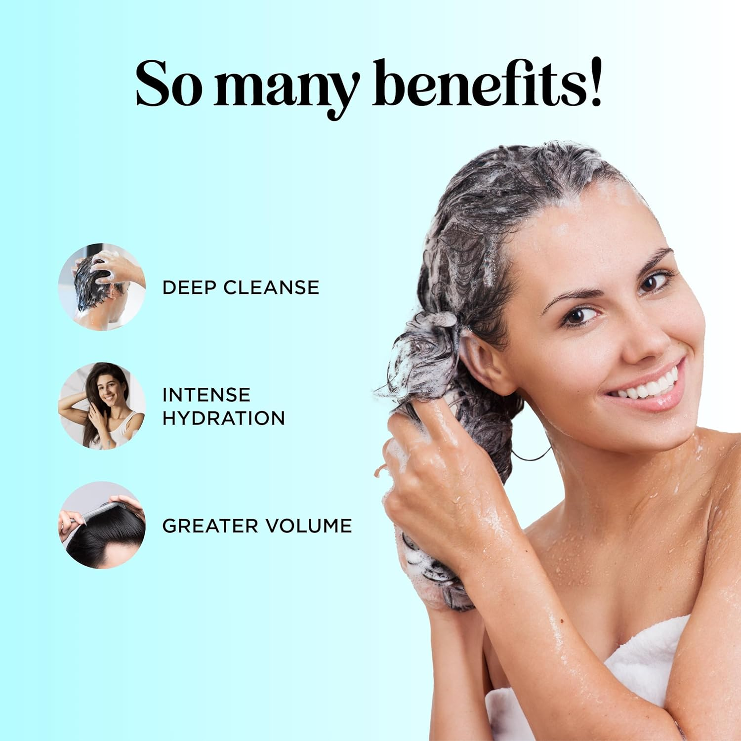 Volumizing Biotin Shampoo and Conditioner Set - Sulfate Free Shampoo and Conditioner for Dry Damaged Hair Care - Thinning Hair Shampoo and Conditioner with Nourishing Biotin and Rosemary Oil (25Oz) image number 2