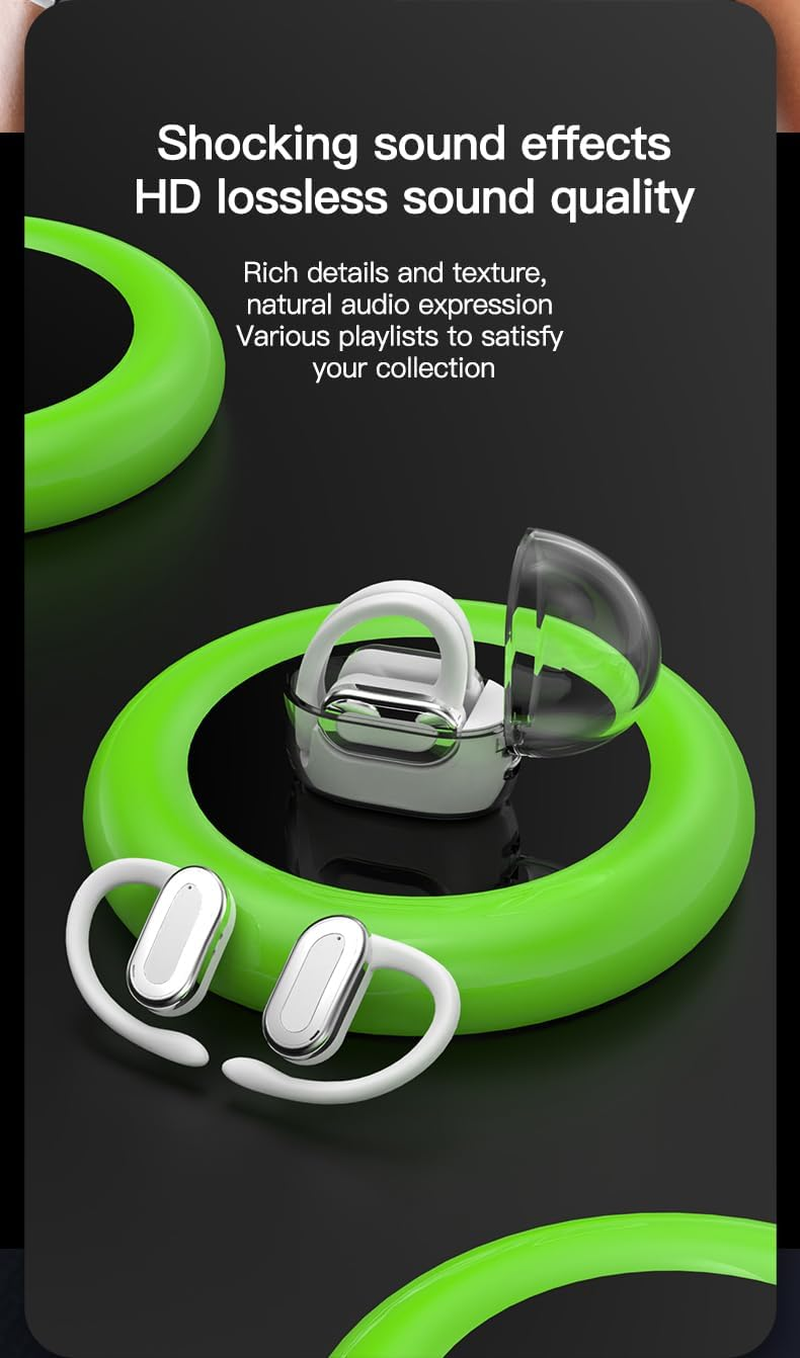 Open Ear 5.3 Bluetooth Earphones,With a Battery Life of 30 Hours. Truly Wireless Earphones, IPX7 Waterproof,Games, Laptops, Mobile Phones Available, Gifts (Pink) image number 1