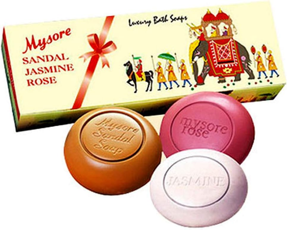 Mysore Sandal Jasmine and Rose Bath Soaps 5.3Oz Each image number 3