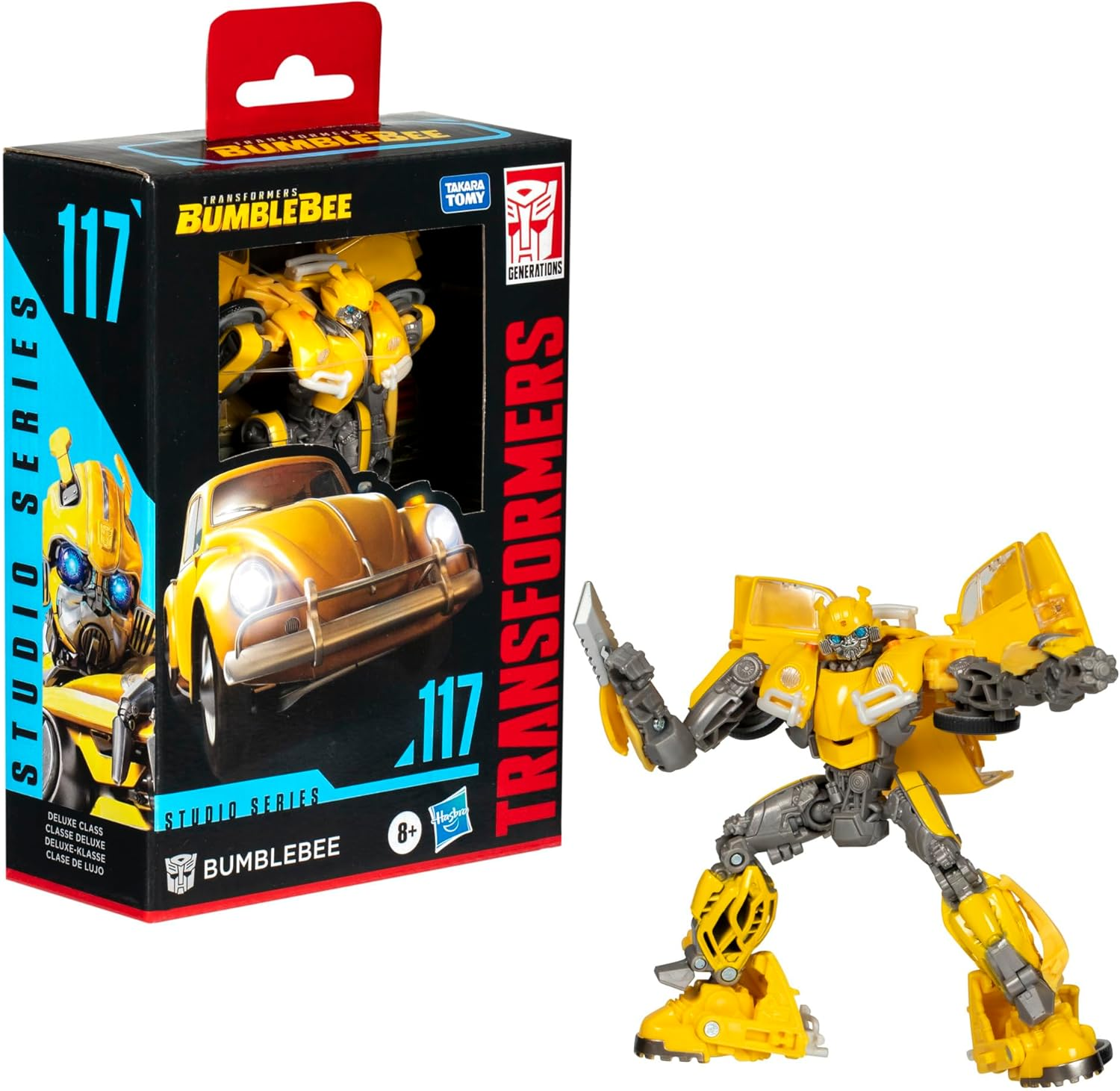 Transformers Toys Studio Series Deluxe Class Transformers: Bumblebee 117 Bumblebee 4.5-Inch Converting Action Figure, Robot Toy for Ages 8+ image number 1