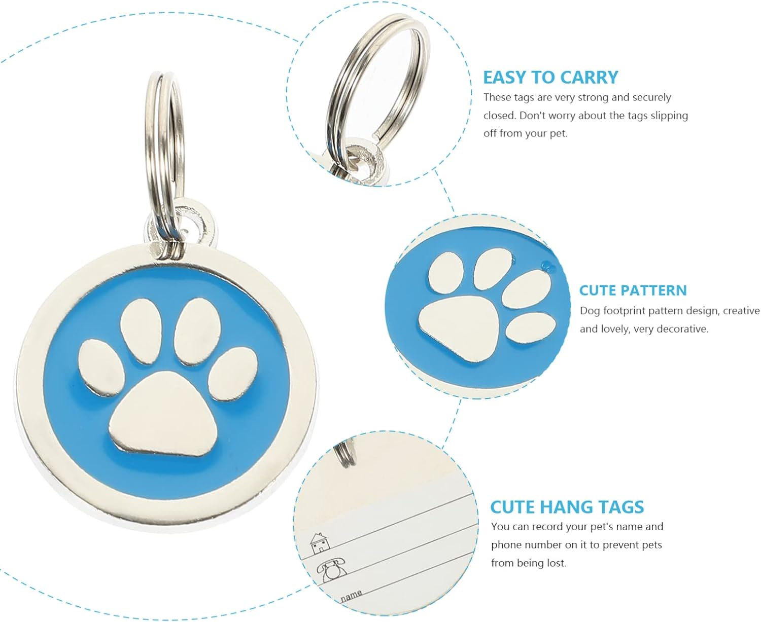 Mipcase Custom Labels round Labels Pet ID Tag 2Pcs: Dog Name Tag Engraved Dog Cat ID Tag Anti-Lost Tag Custom Tag Decorative Identity Collar Tag Tags Label image number 1