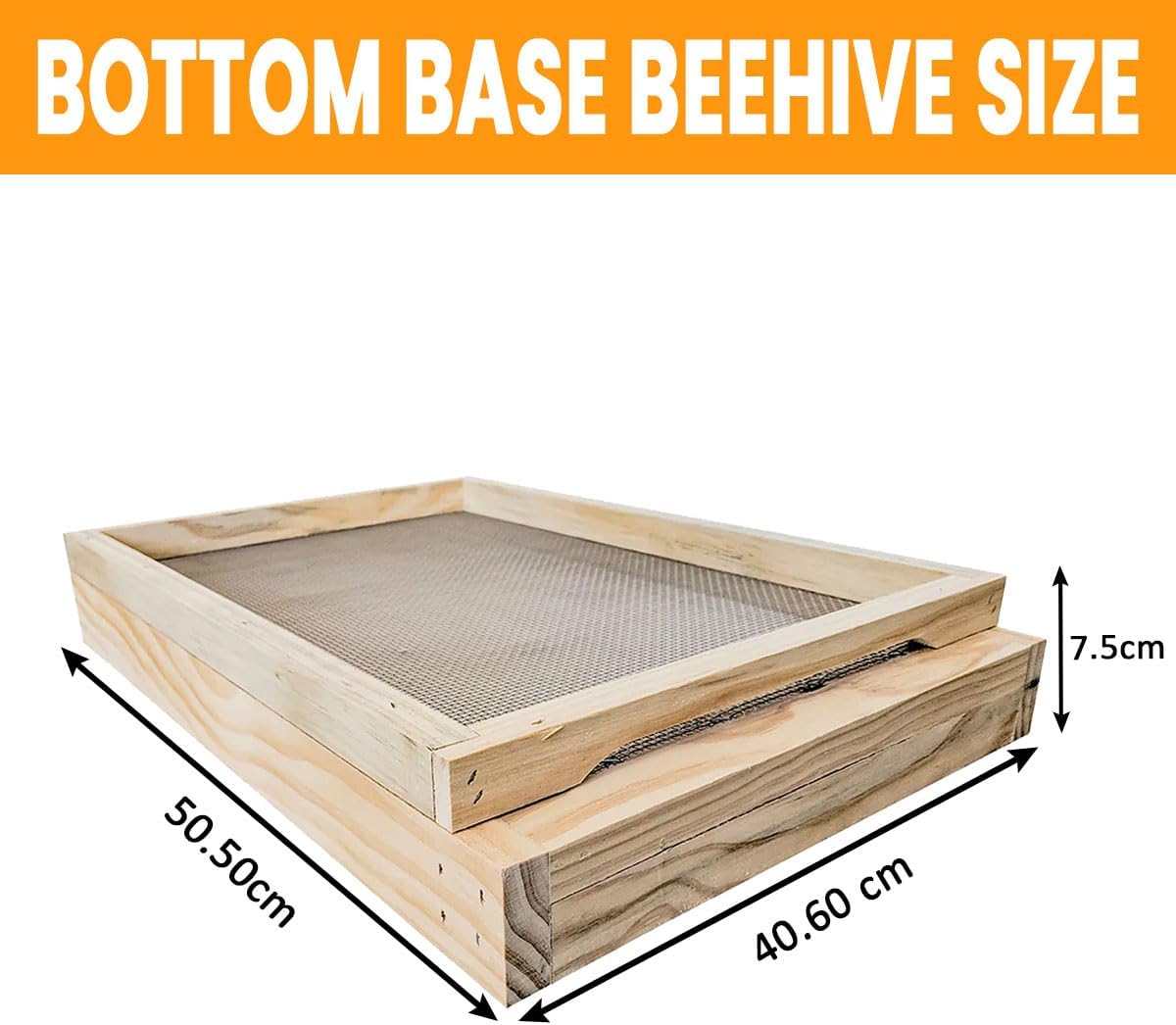 10 Frame Beehive Bottom Base with Stainless Steel Mesh & Removable Drawer Tray - NZ Pine Construction Bottom Board Hive Tools Beekeeping Tools Hive Parts image number 4