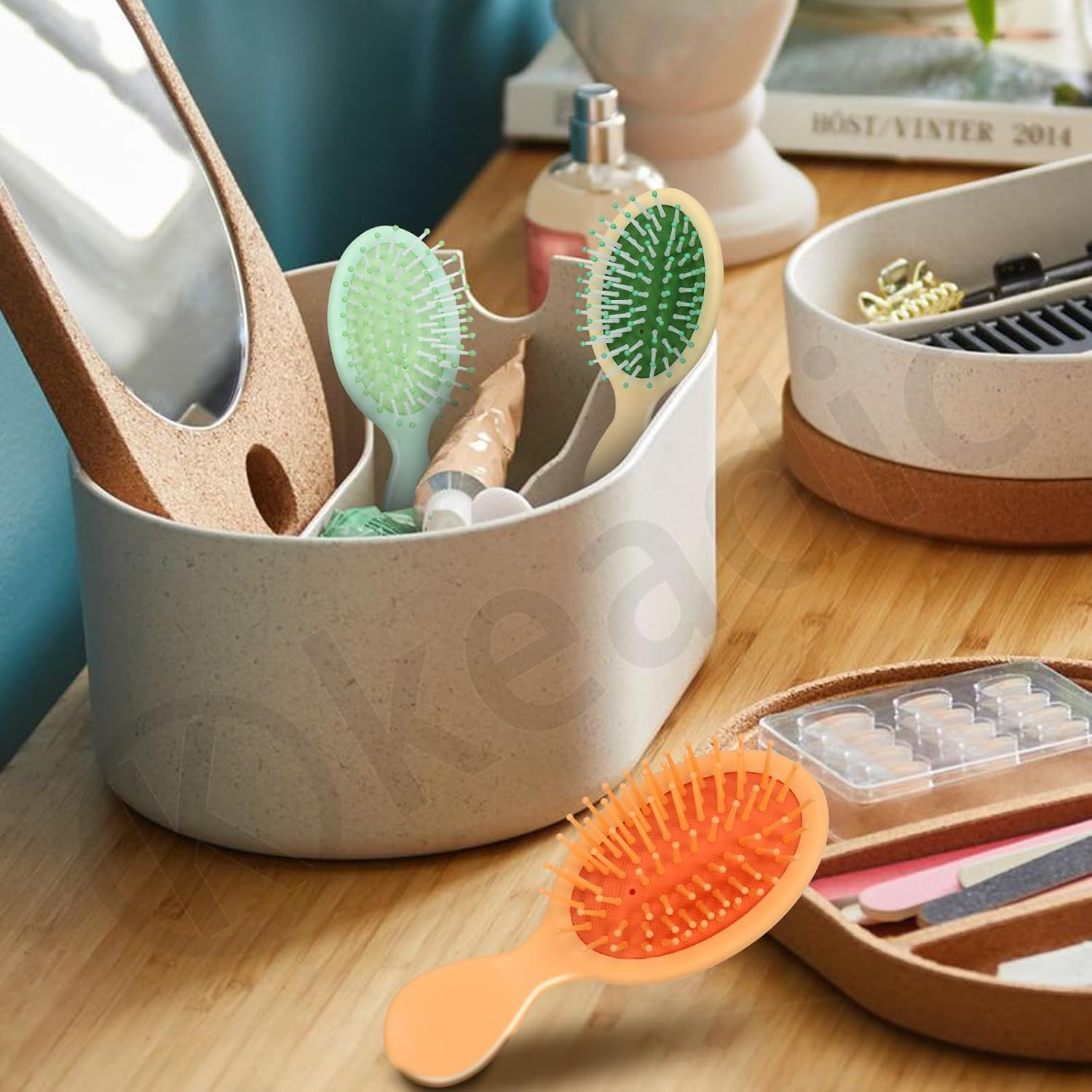 Keadic 12 Pcs Mini Wet Hair Brush, Travel Detangling Brush, for Most Hair Types, with Ease Knots without Tears or Breakage for Wet, Dry & Damaged Hair - Women, & Men, Multicolor image number 2