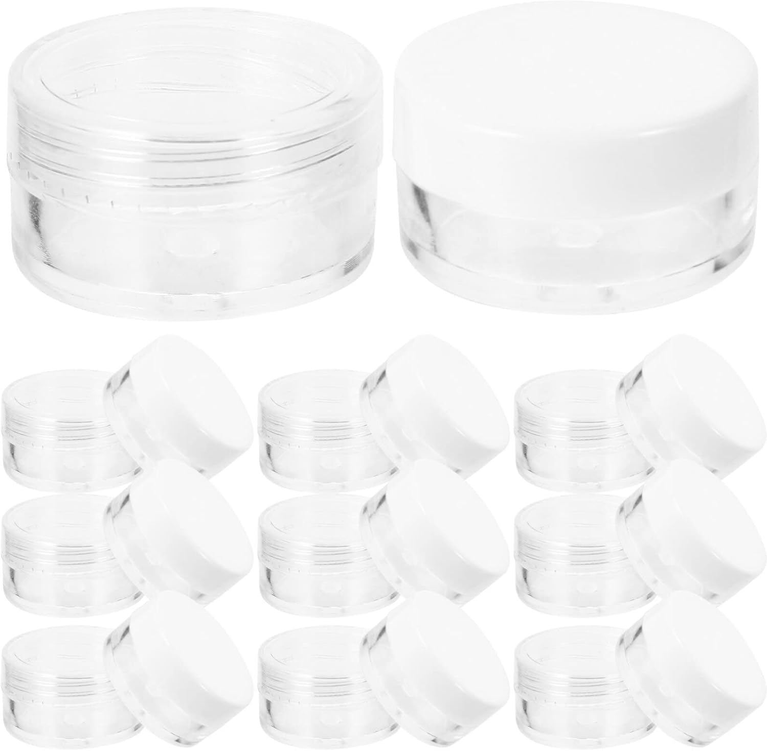 Alipis Small round Travel Cream Containers 5G Refillable Plastic Jars with Seal Lids for Facial Skincare Makeup Storage and Portable Sub Containers image number 2