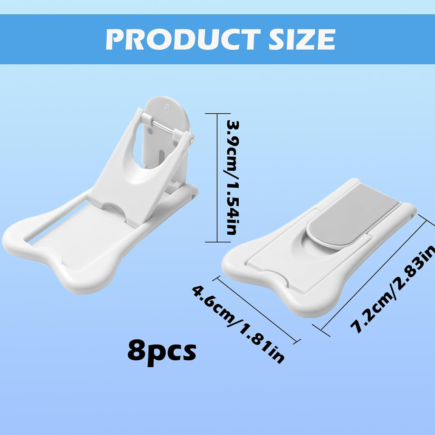 Sliding Door Lock, 8Pcs Child Lock, Child Safety Locks, Baby Proof Cupboard Locks with No Screws or Drills, Sliding Window Locks for Sliding Glass Doors, Windows, Closets & Cabinets image number 3