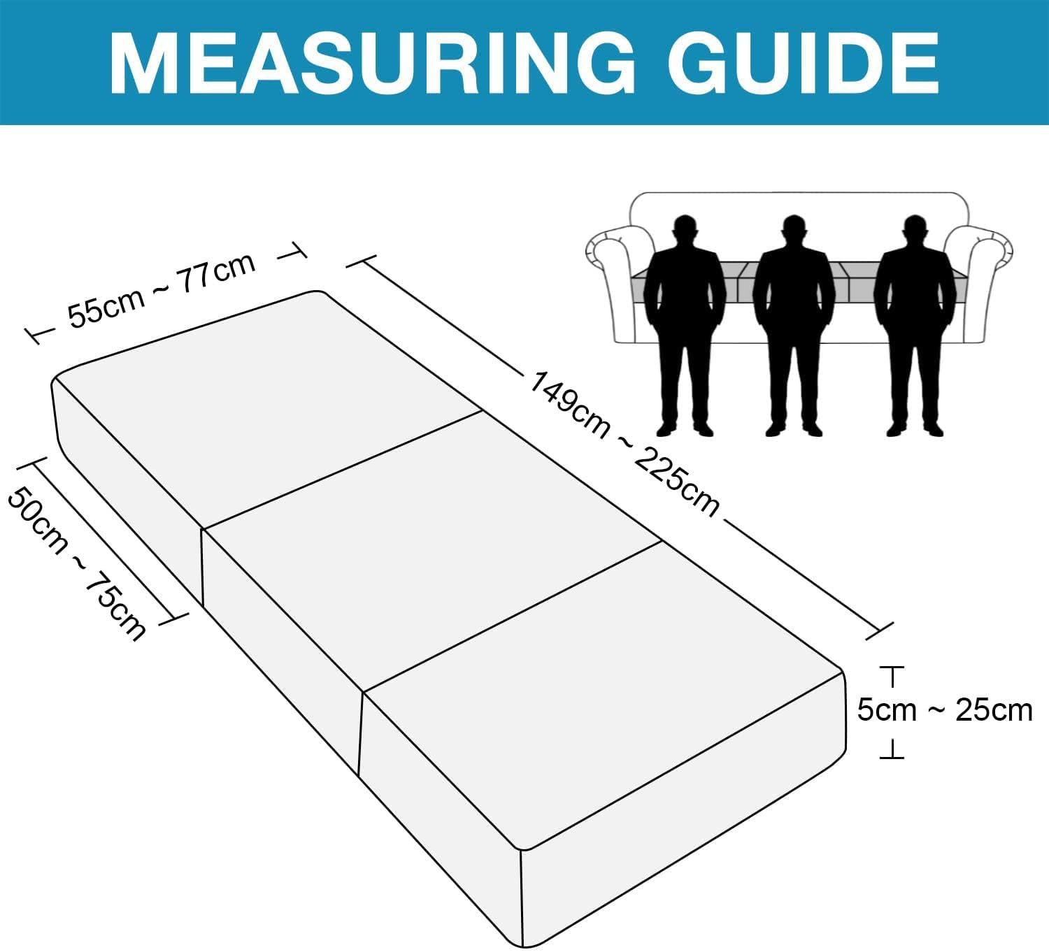 H.VERSAILTEX High Stretch Individual Seat Cushion Covers Sofa Slipcovers Couch Cushion Protector Sofa Covers Rich Jacquard Textured Twill Fabric (3 Pack for 3 Cushion, Black) image number 2