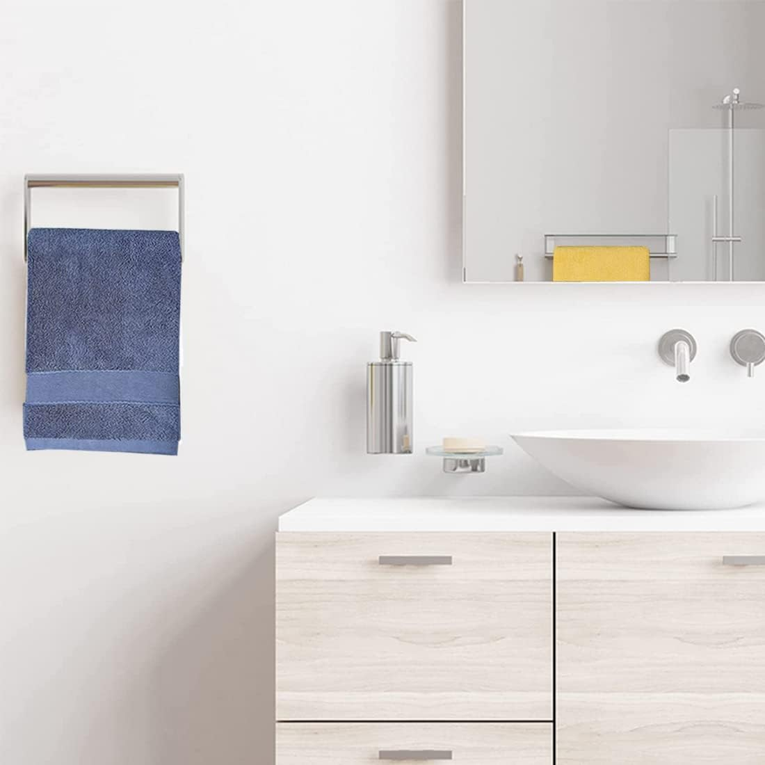 Bathroom Hand Towels 2 Set,Cotton Hand Towel for Bath, Hand, Face, Kitchen, Super Soft, Highly Absorbent, Machine Washable, Size 14" X 30" (Blue)&hellip; - Green image number 7