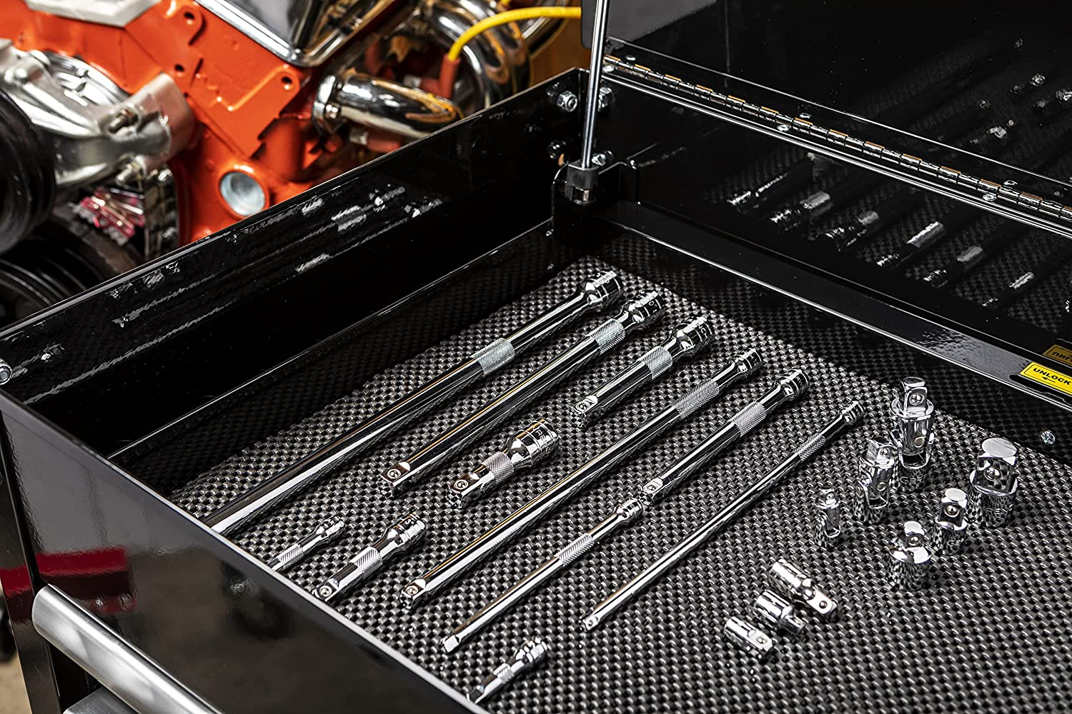 GEARWRENCH 20 Piece 1/4", 3/8", 1/2" Drive Extension, Universal Joint and Adapter Set - 81315A-07 image number 4