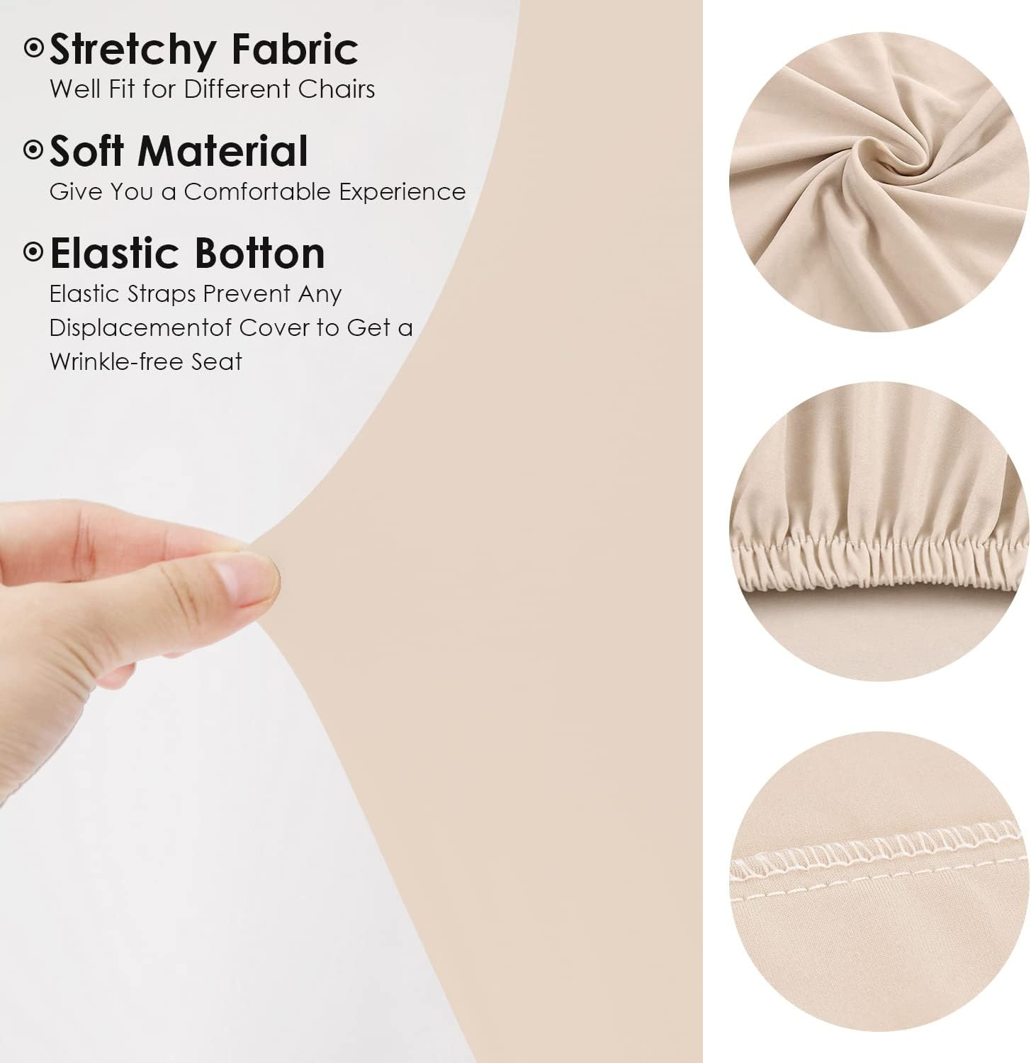 WOTOW Dining Room Chair Cover Set of 6, High Elasticity Removable and Washable Chair Cushion Protector for Kitchen Home Party image number 5